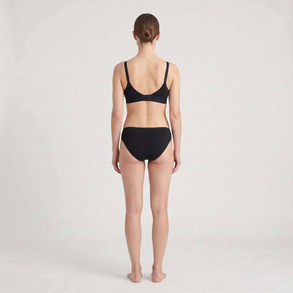 Plain Cotton Bikini Brief | 2-Pack, worn, back view