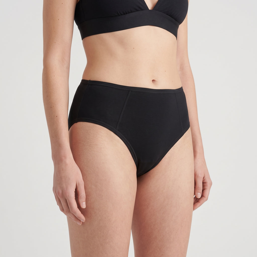 Plain Cotton Bikini Brief | 2-Pack, worn, close-up