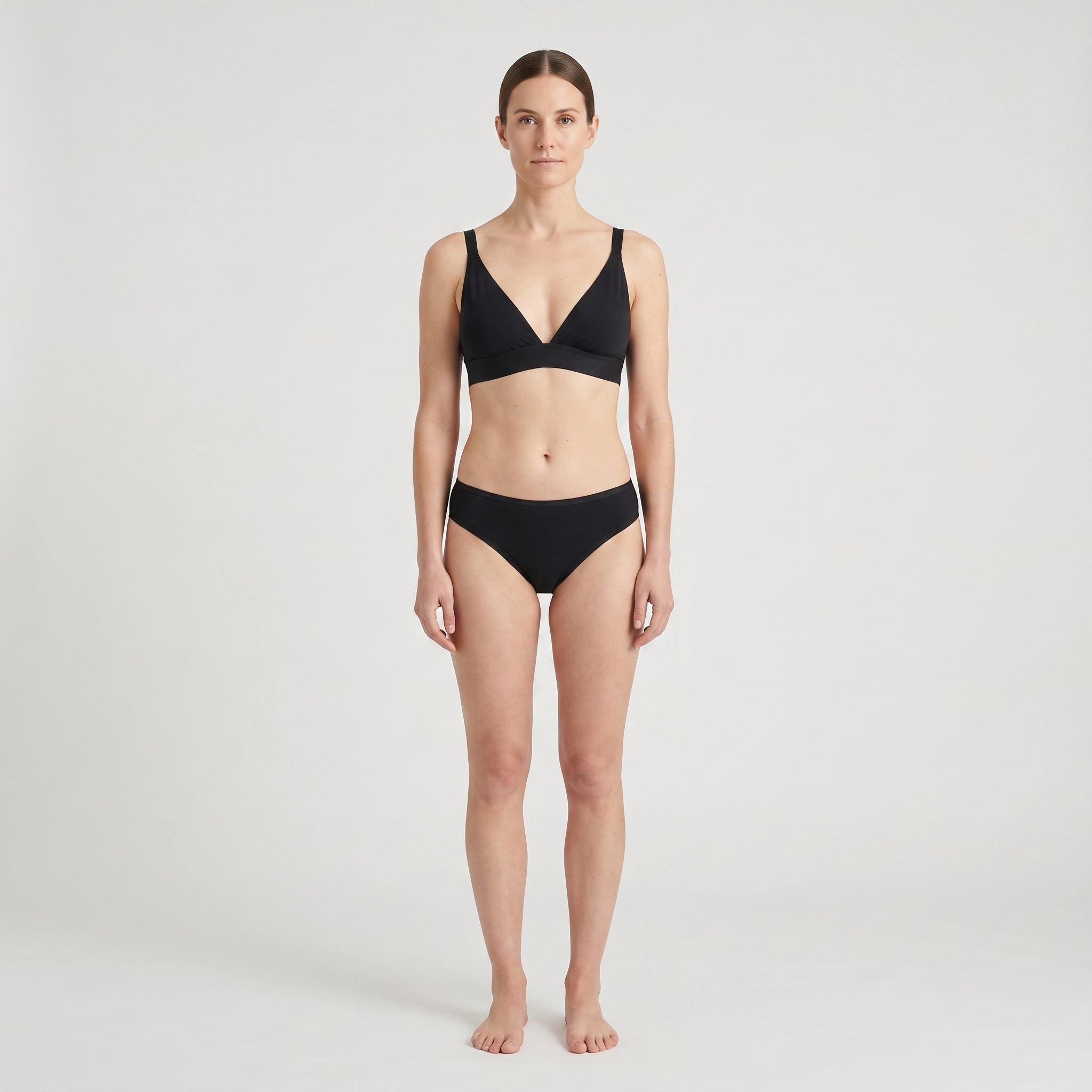 Plain Cotton Bikini Brief | 2-Pack, worn, front view