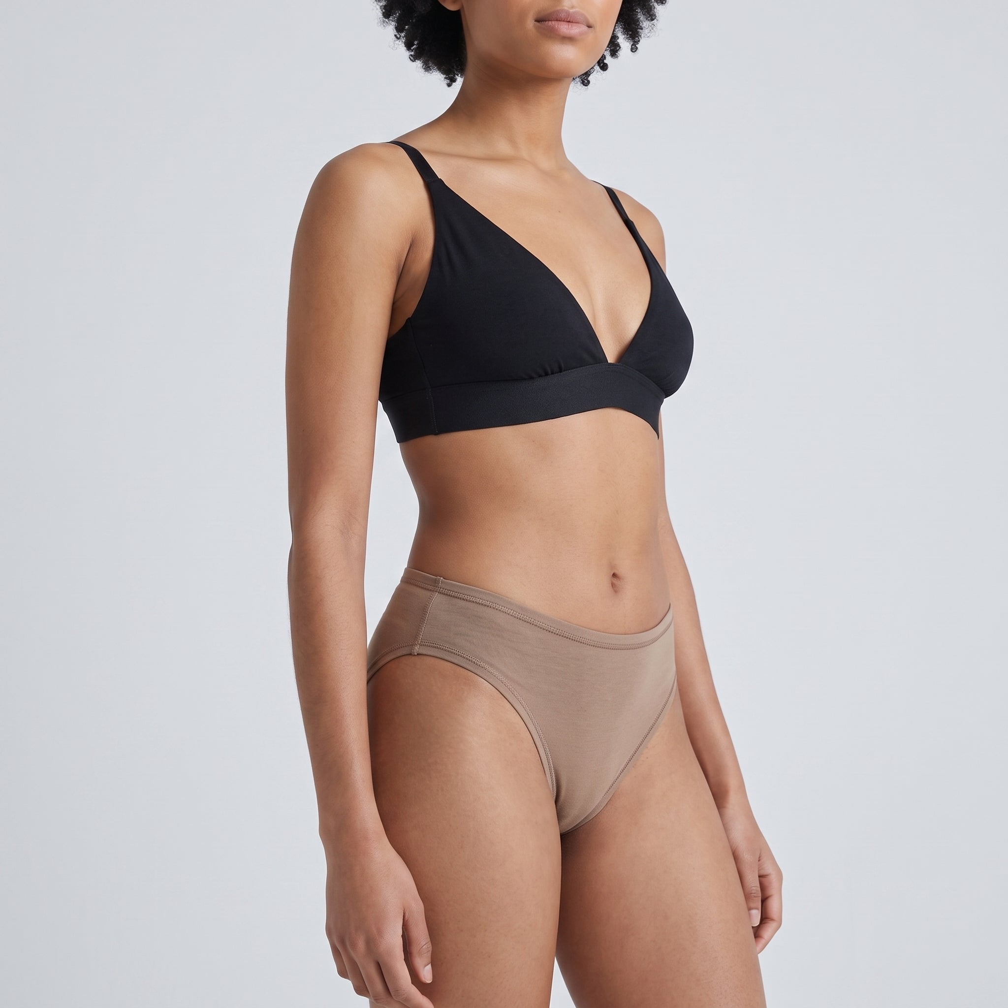 Plain Cotton Bikini Brief | 3-Pack, worn, close-up