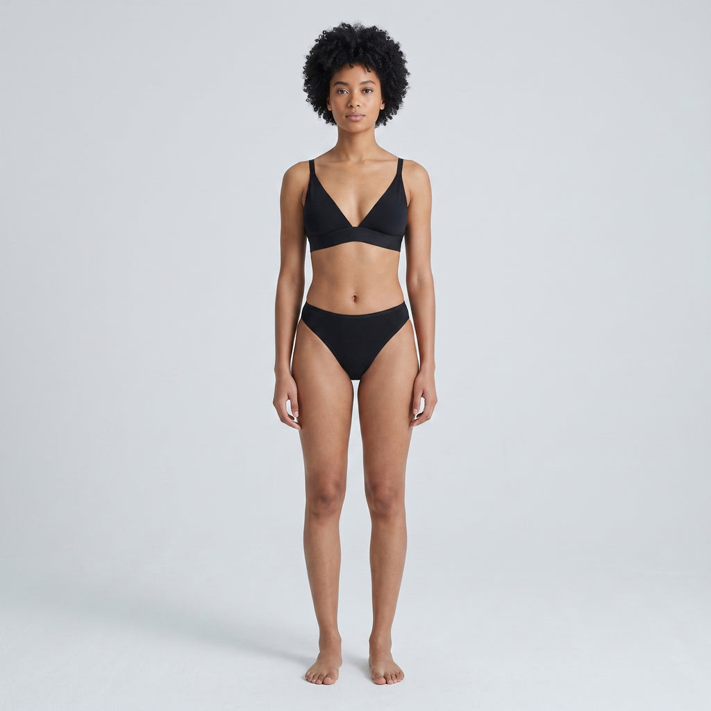 Plain Cotton Bikini Brief | 3-Pack, worn, front view