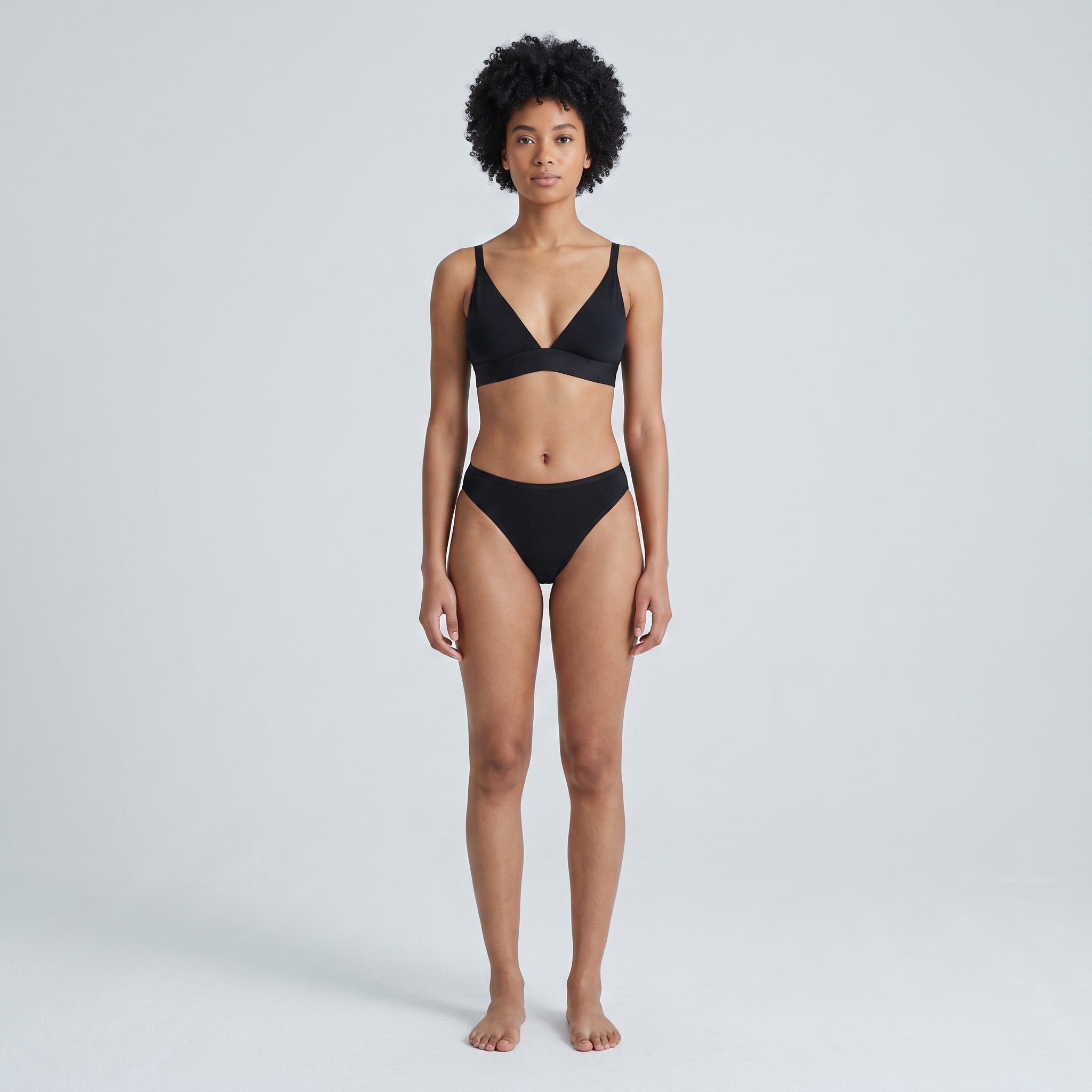 Plain Cotton Bikini Brief | 3-Pack, worn, front view