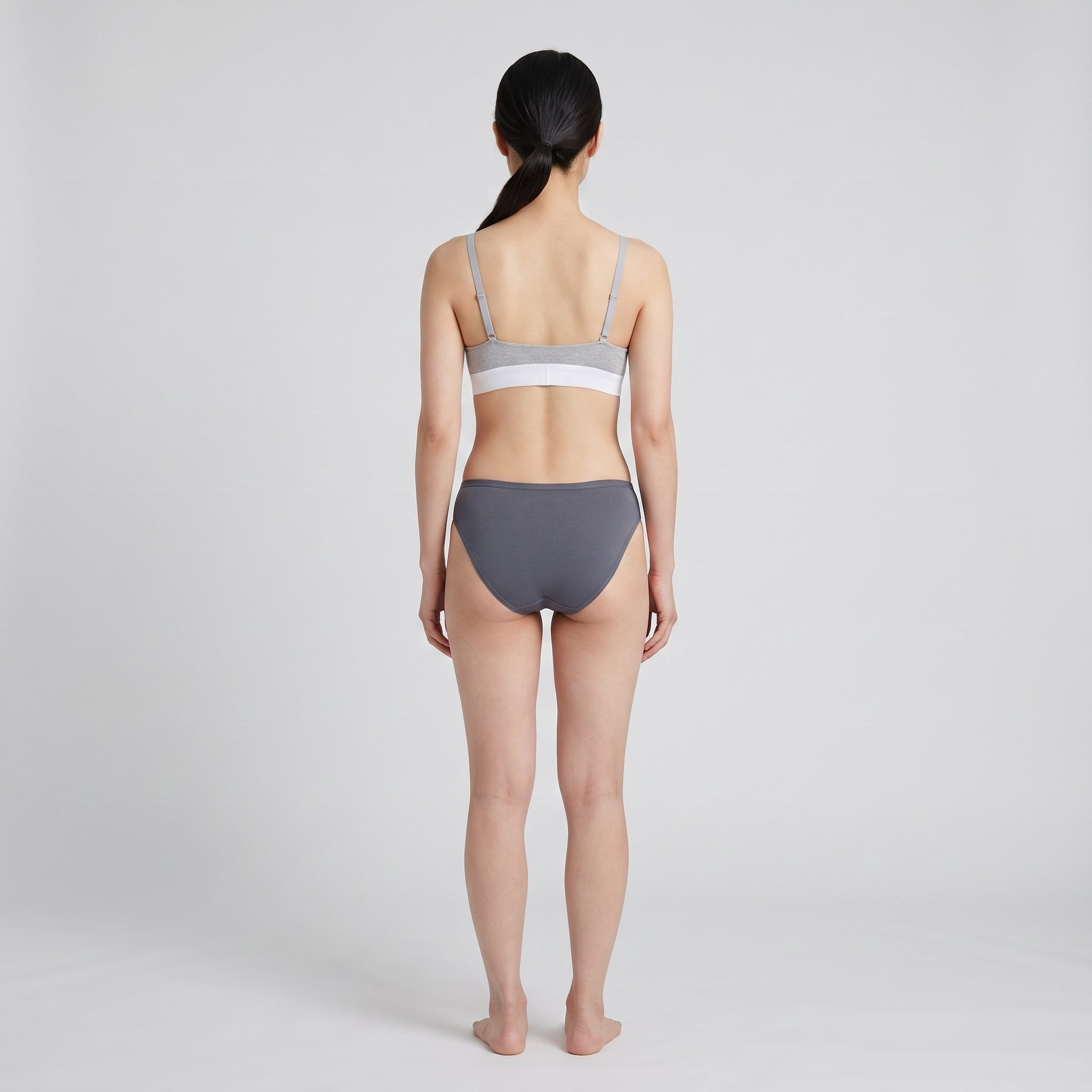 Plain Cotton Bikini Brief | Three-Pack, worn, back view, second colourway