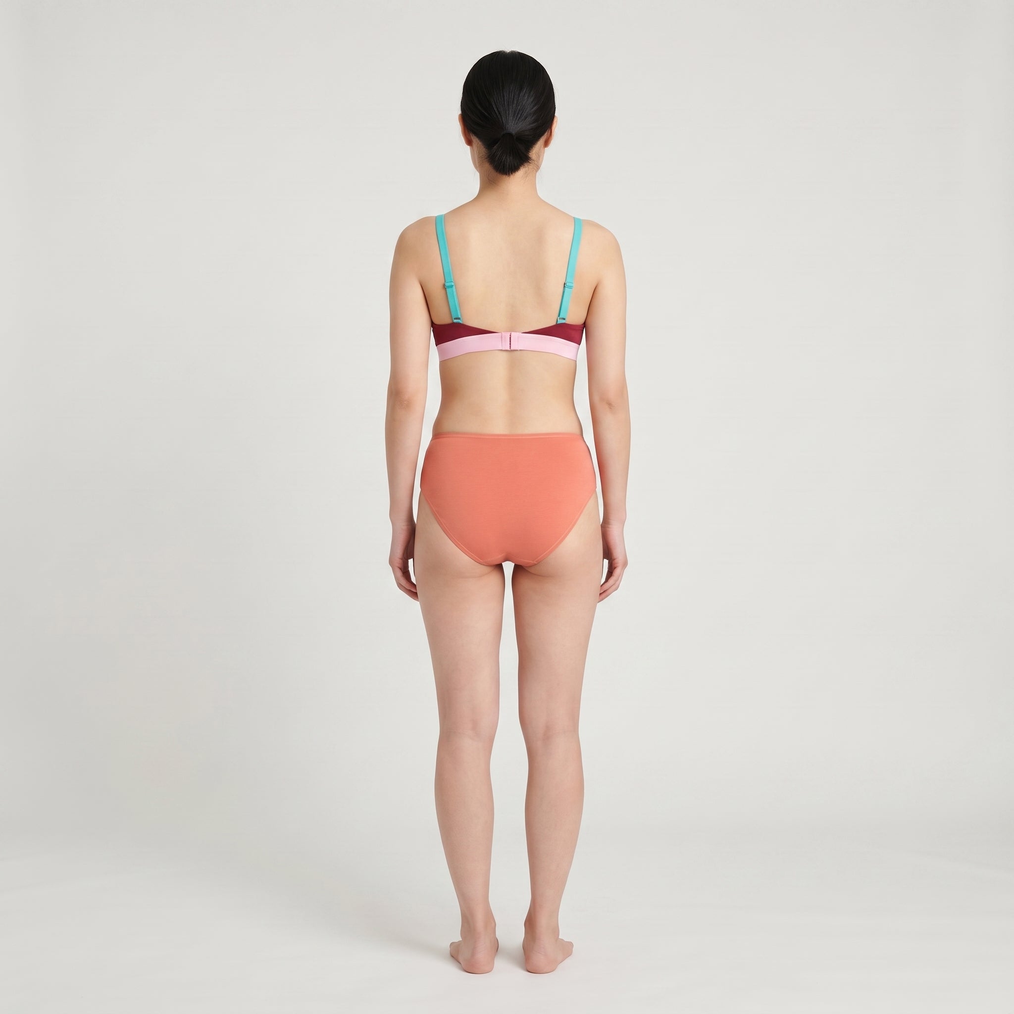Plain Cotton Bikini Brief | Three-Pack, worn, back view