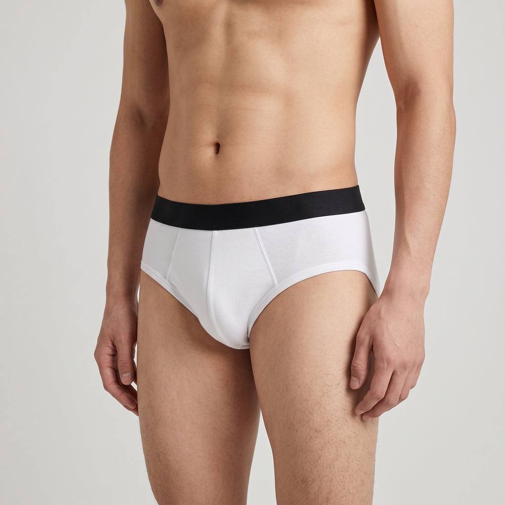 Plain Cotton Brief | 2-Pack, worn, close-up, second colourway