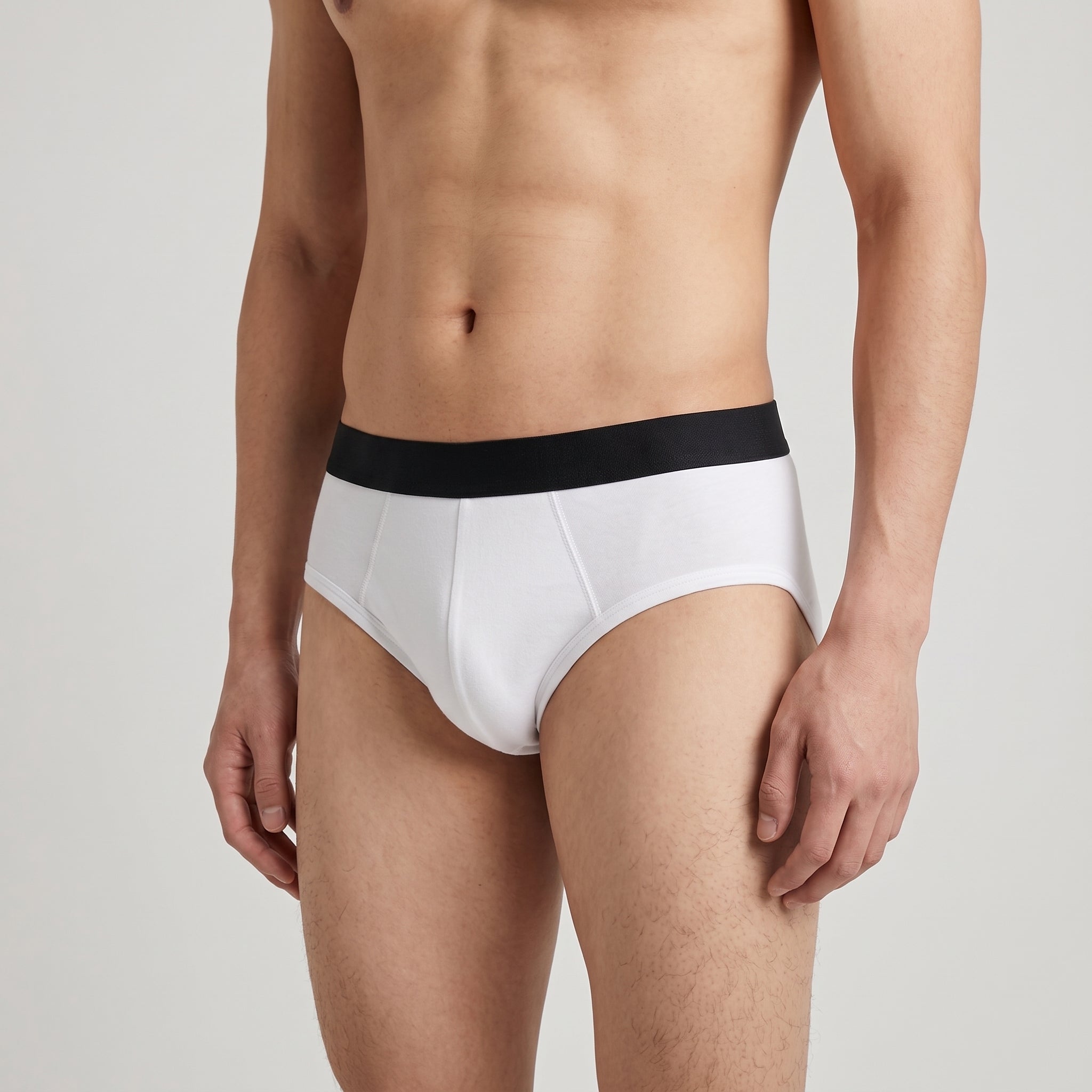 Plain Cotton Brief | 2-Pack, worn, close-up, second colourway