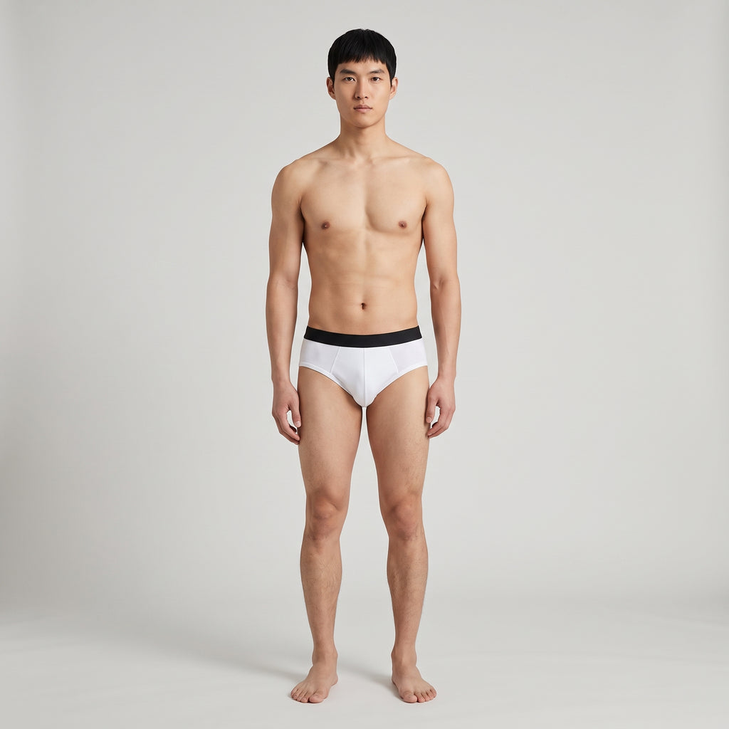 Plain Cotton Brief | 2-Pack, worn, front view, second colourway