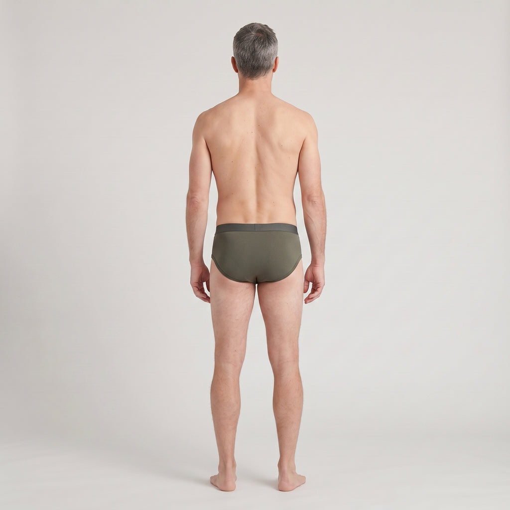 Plain Cotton Brief | 2-Pack Single Color, worn, back view
