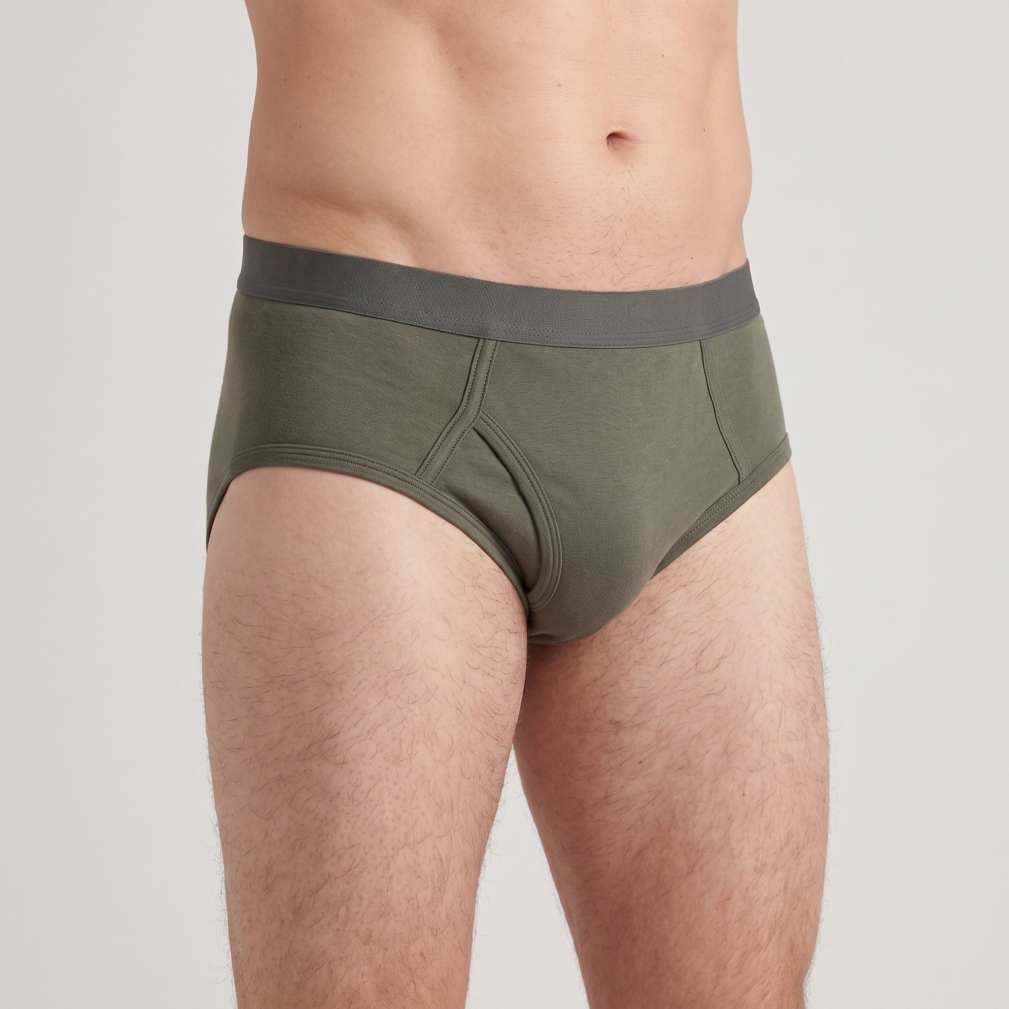 Plain Cotton Brief | 2-Pack Single Color, worn, close-up