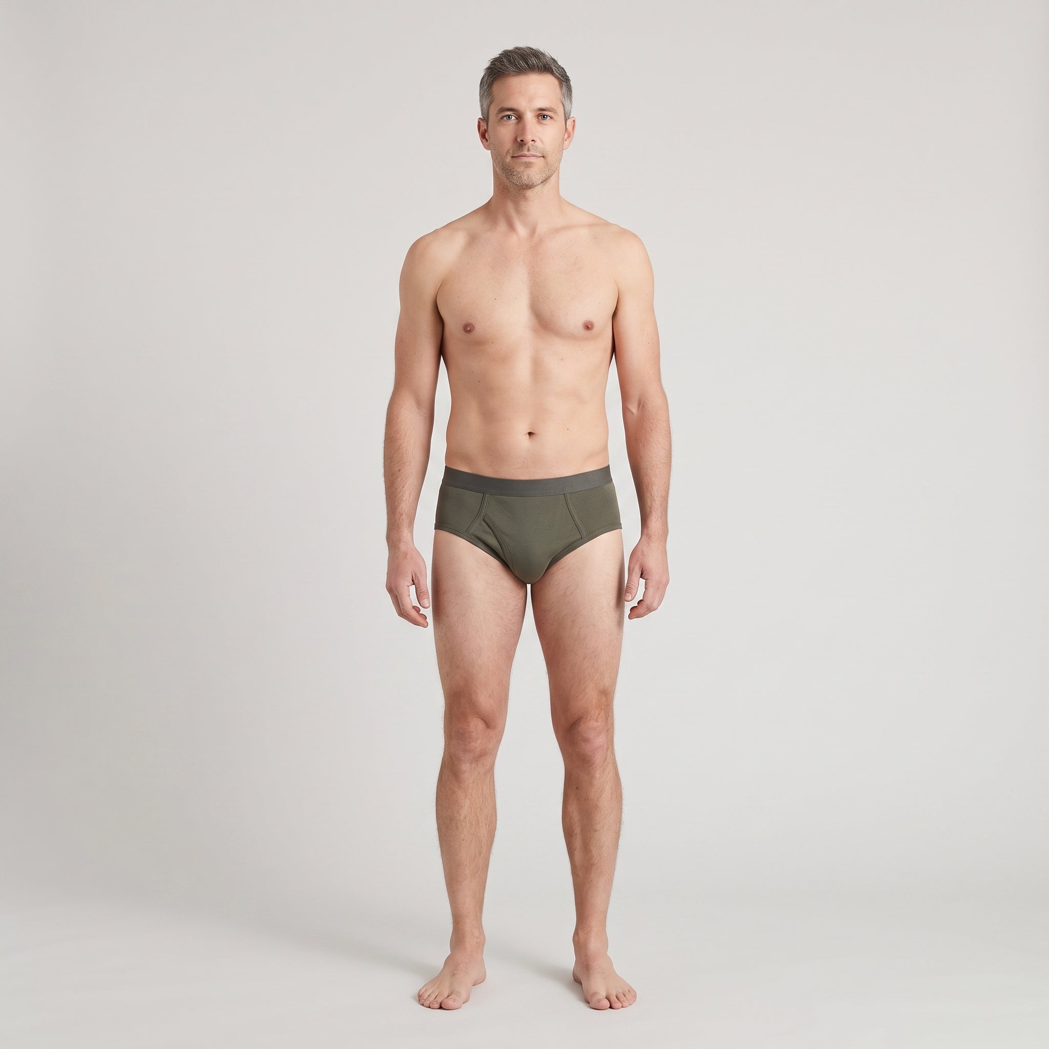 Plain Cotton Brief | 2-Pack Single Color, worn, front view