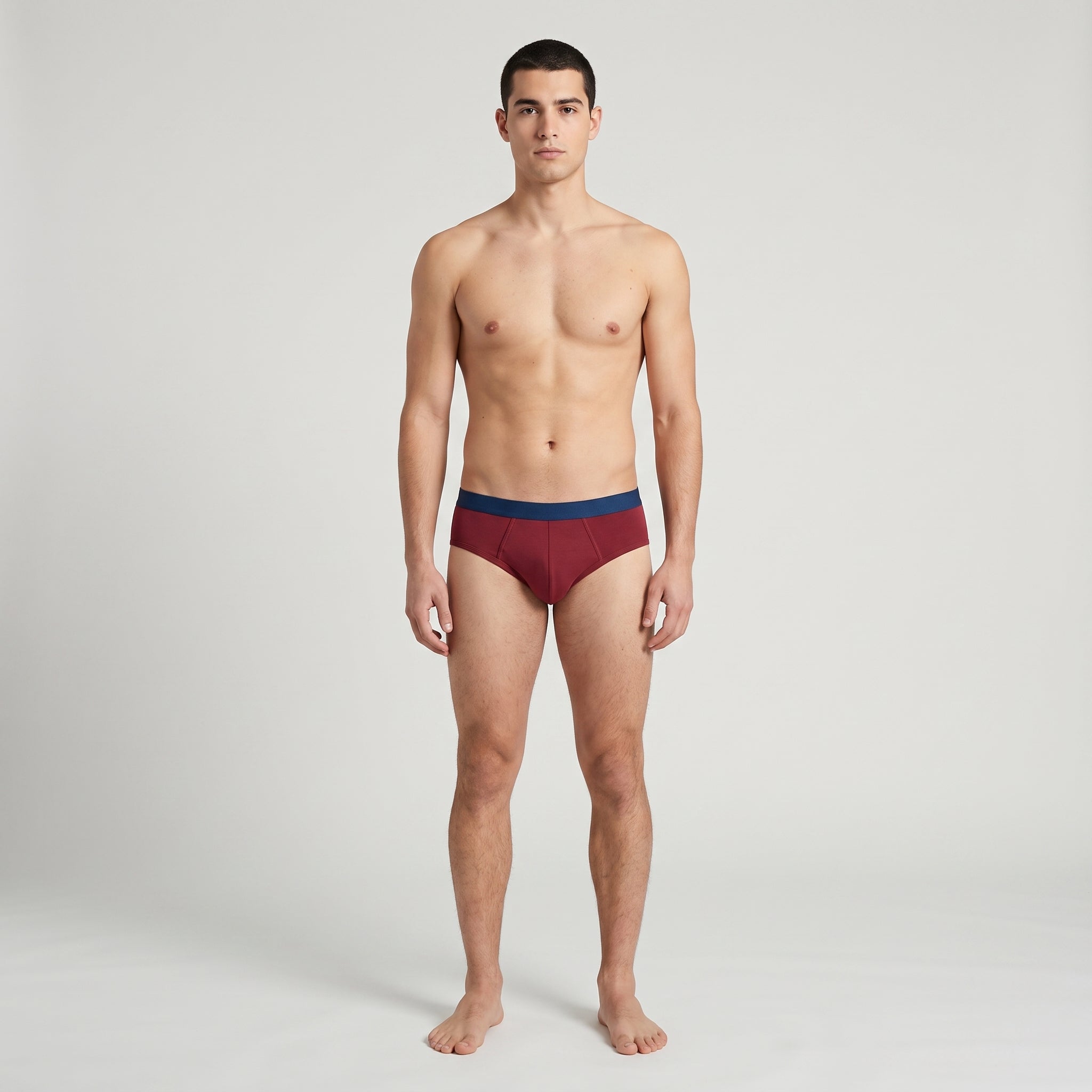 Plain Cotton Brief | 2-Pack Two Colors, worn, front view
