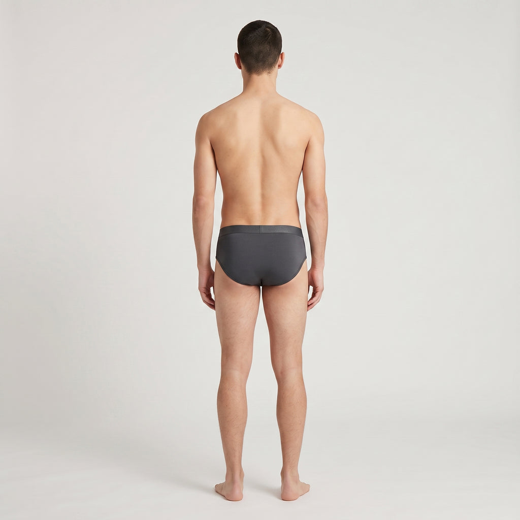 Plain Cotton Brief | 3-Pack Single Color, worn, back view