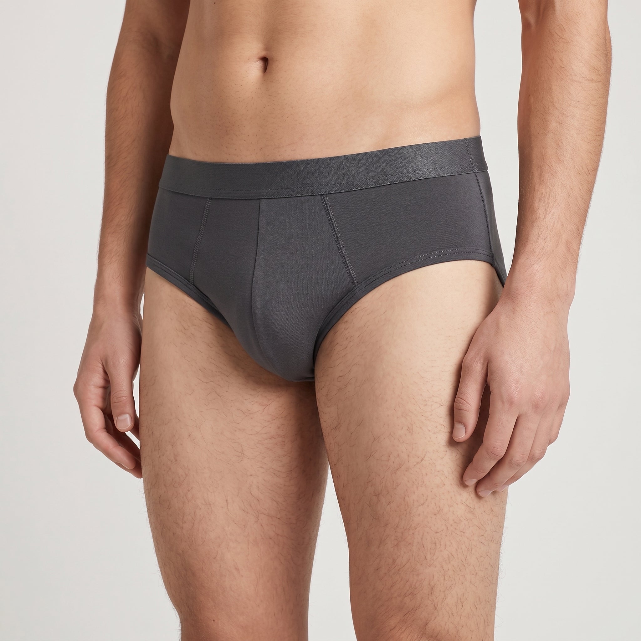 Plain Cotton Brief | 3-Pack Single Color, worn, close-up