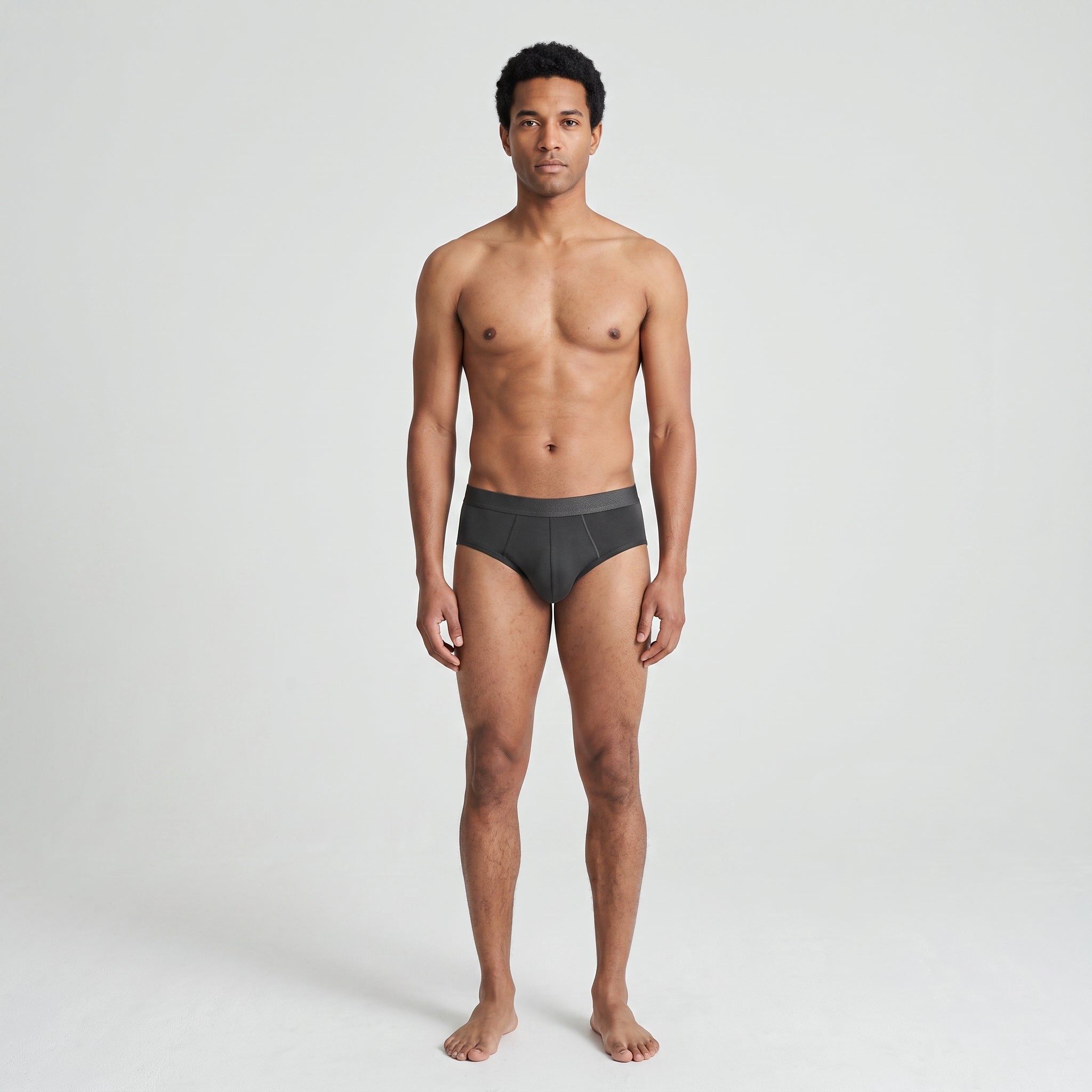 Plain Cotton Brief | 3-Pack Three Colors, worn, front view