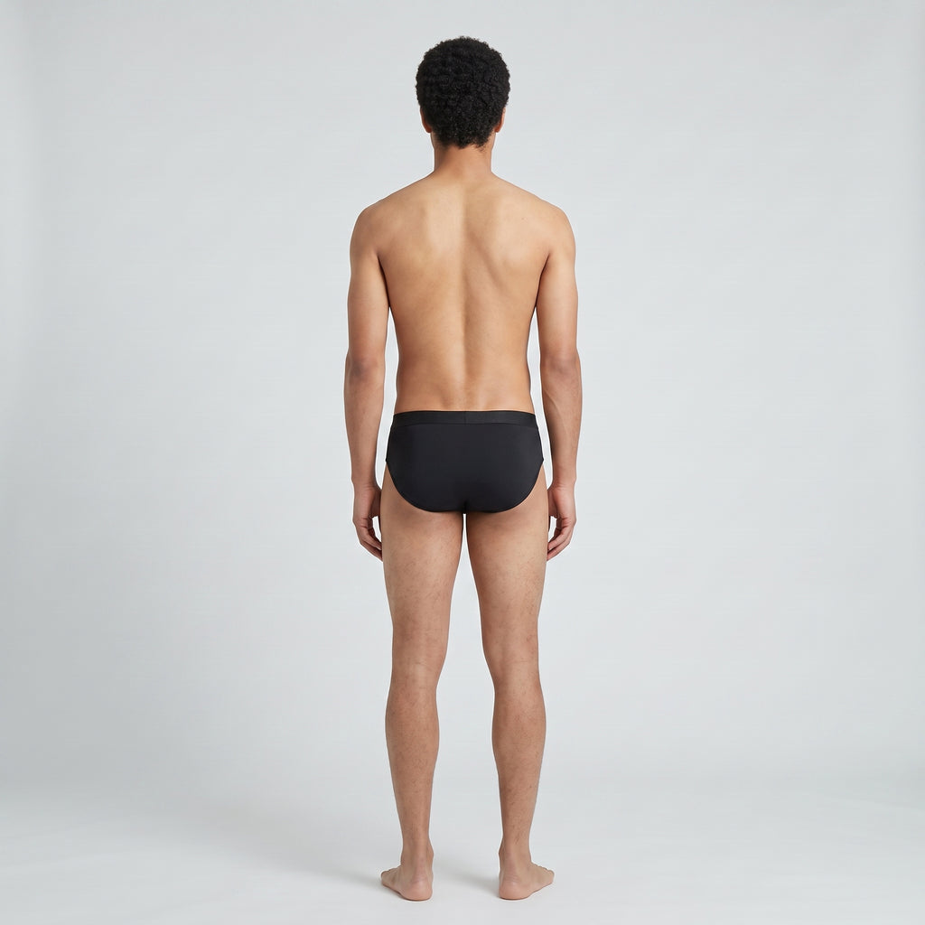 Plain Cotton Brief | 4-Pack Single Color, worn, back view