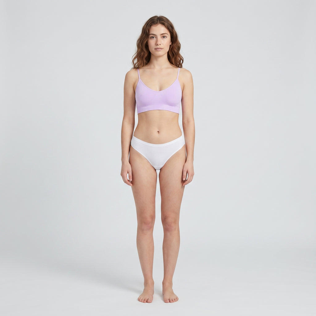 Plain Cotton Cheeky Hipster | 3-Pack, worn, front view, second colourway