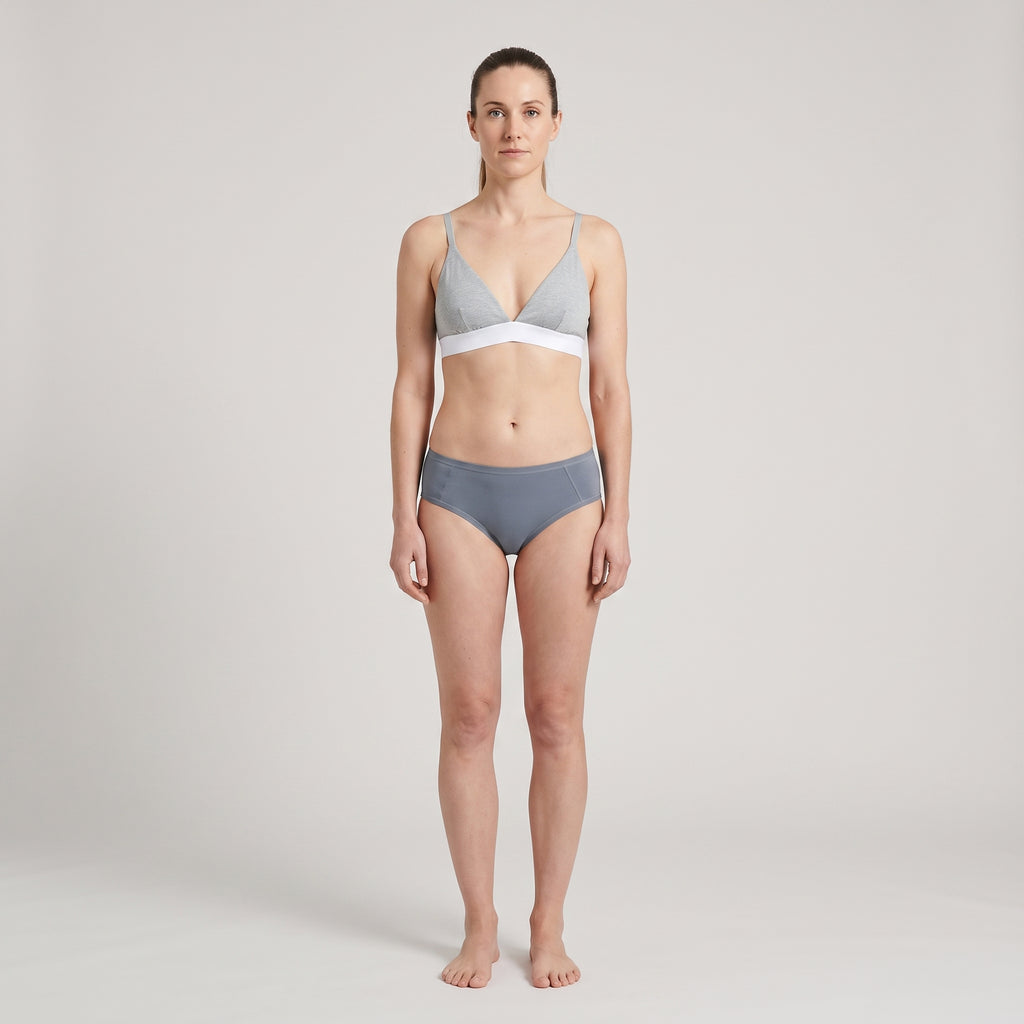 Plain Cotton Cheeky Hipster | Three-Pack, worn, front view, second colourway