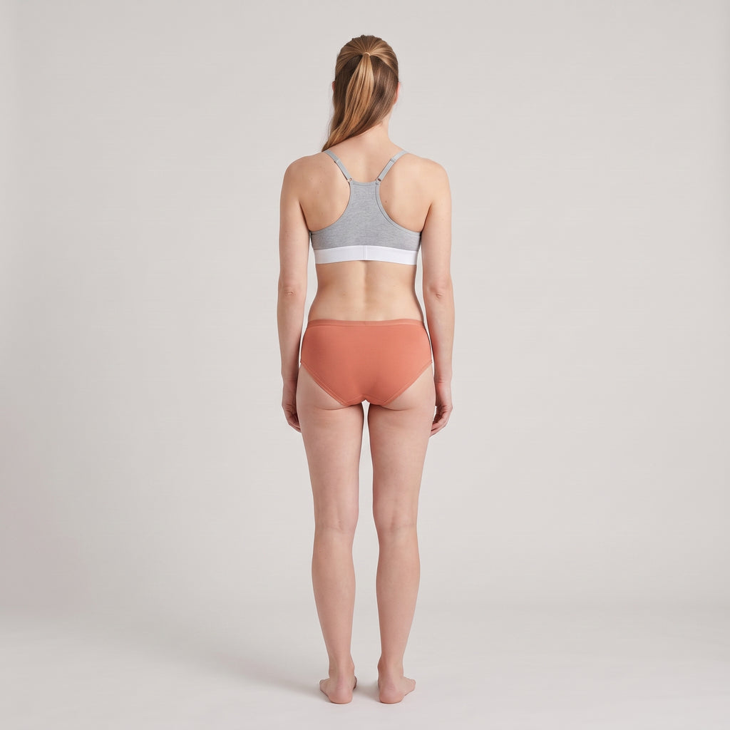 Plain Cotton Cheeky Hipster | Three-Pack, worn, back view