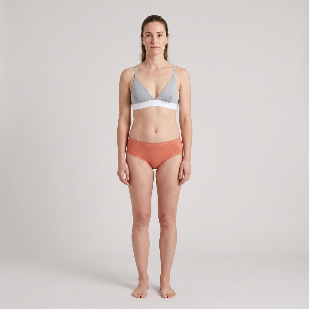 Plain Cotton Cheeky Hipster | Three-Pack, worn, front view
