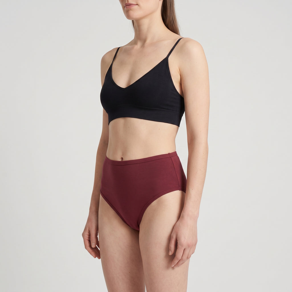 Plain Cotton French Brief | 2-Pack, worn, close-up, second colourway