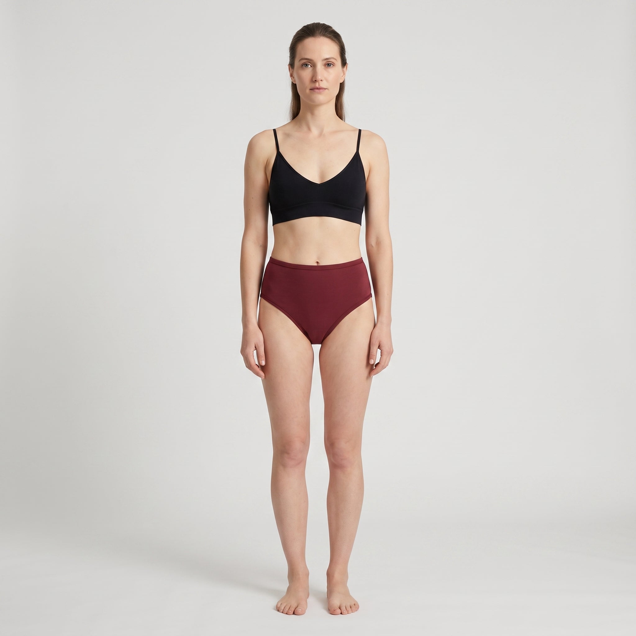 Plain Cotton French Brief | 2-Pack, worn, front view, second colourway