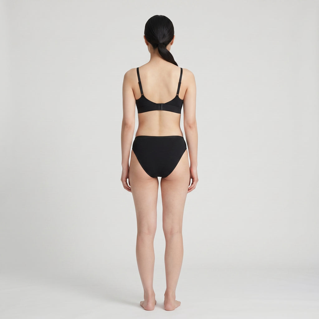 Plain Cotton French Brief | 3-Pack, worn, back view, second colourway