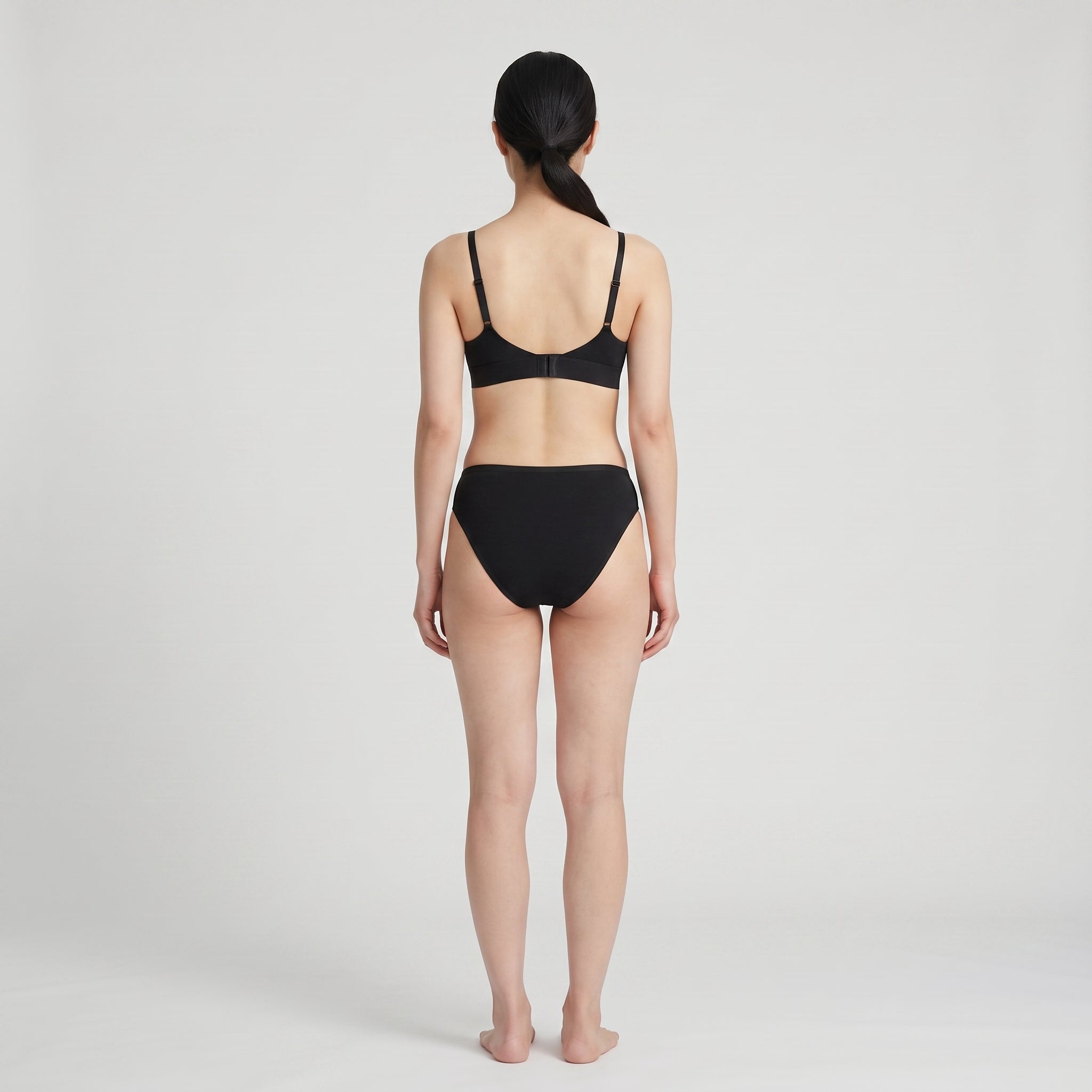 Plain Cotton French Brief | 3-Pack, worn, back view, second colourway