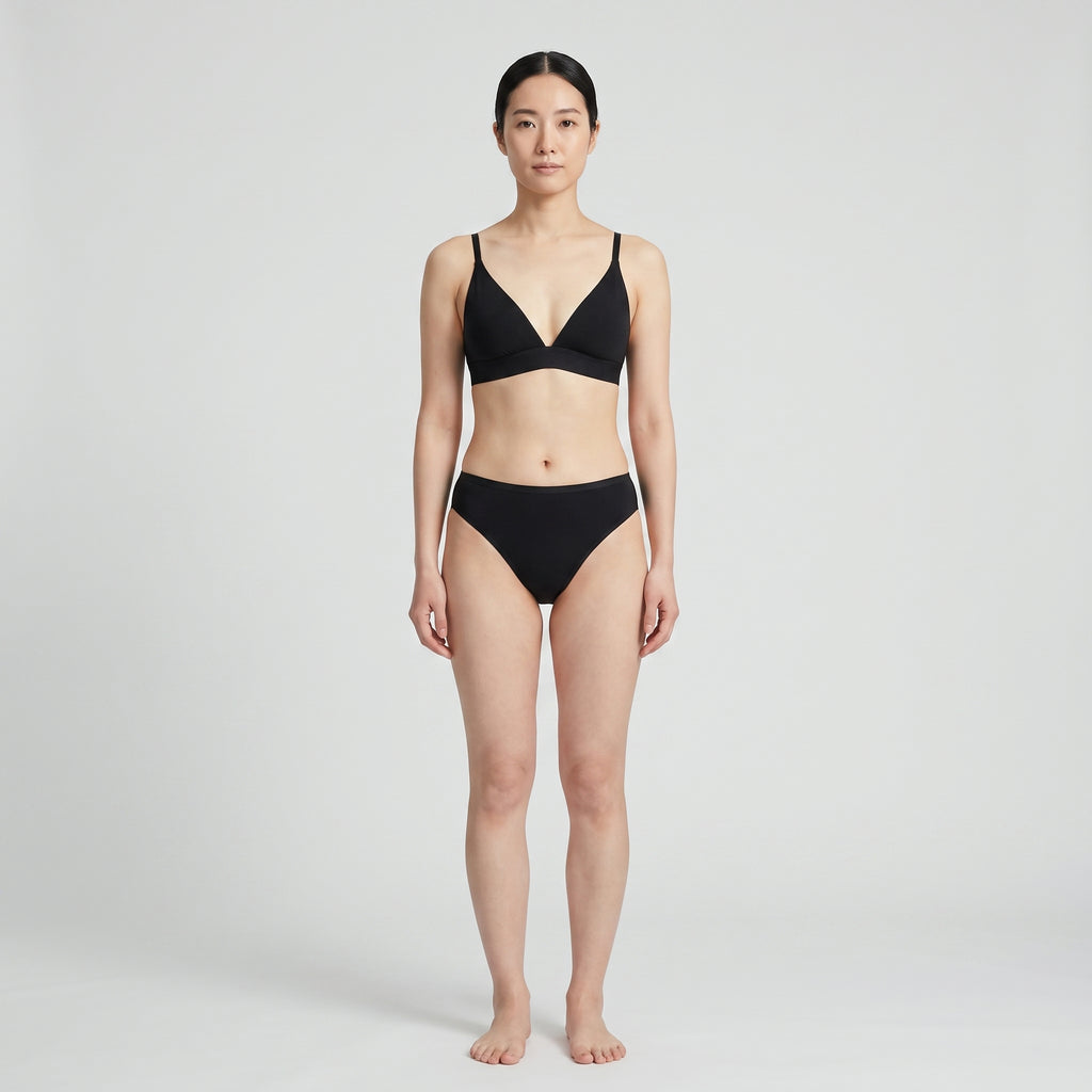 Plain Cotton French Brief | 3-Pack, worn, front view, second colourway