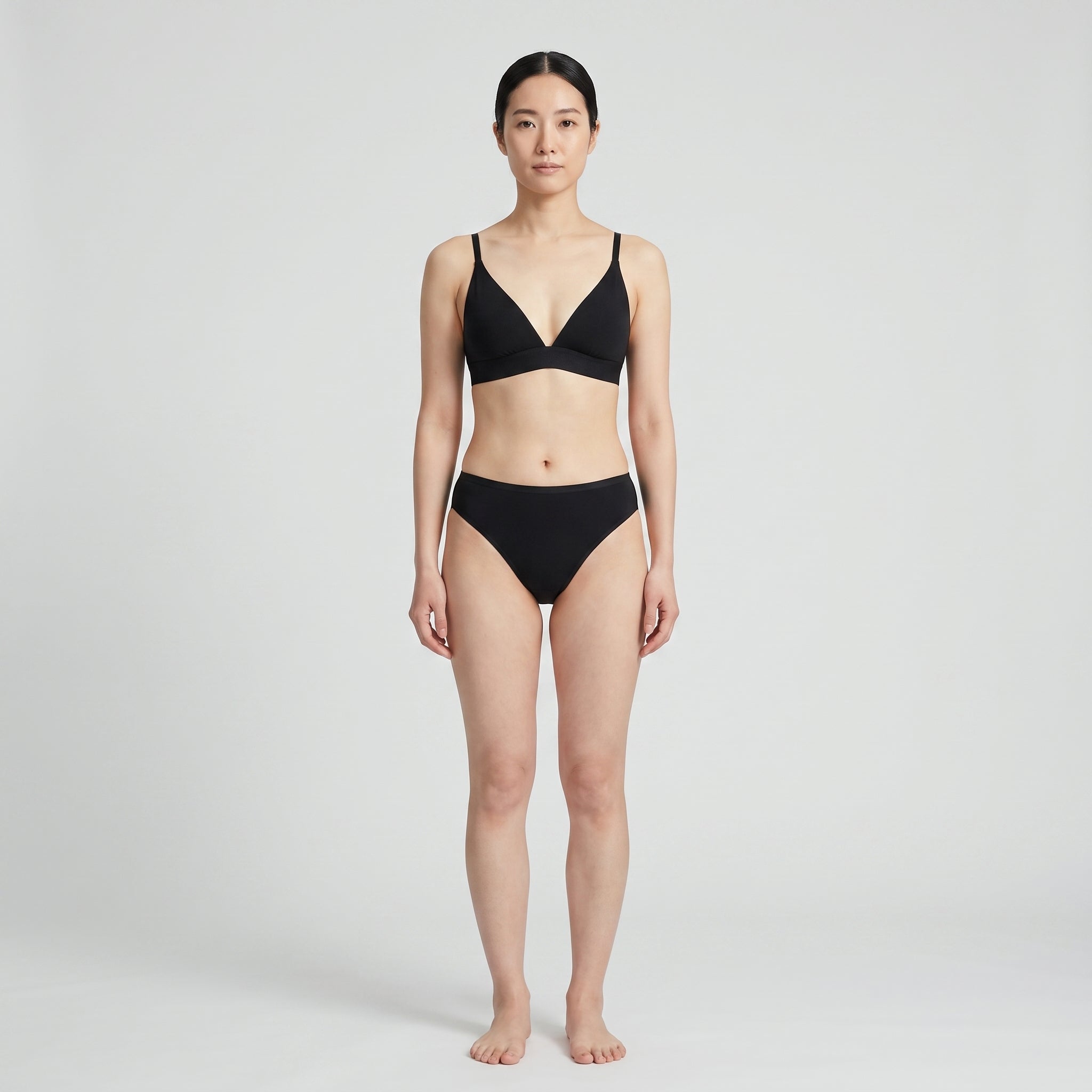 Plain Cotton French Brief | 3-Pack, worn, front view, second colourway