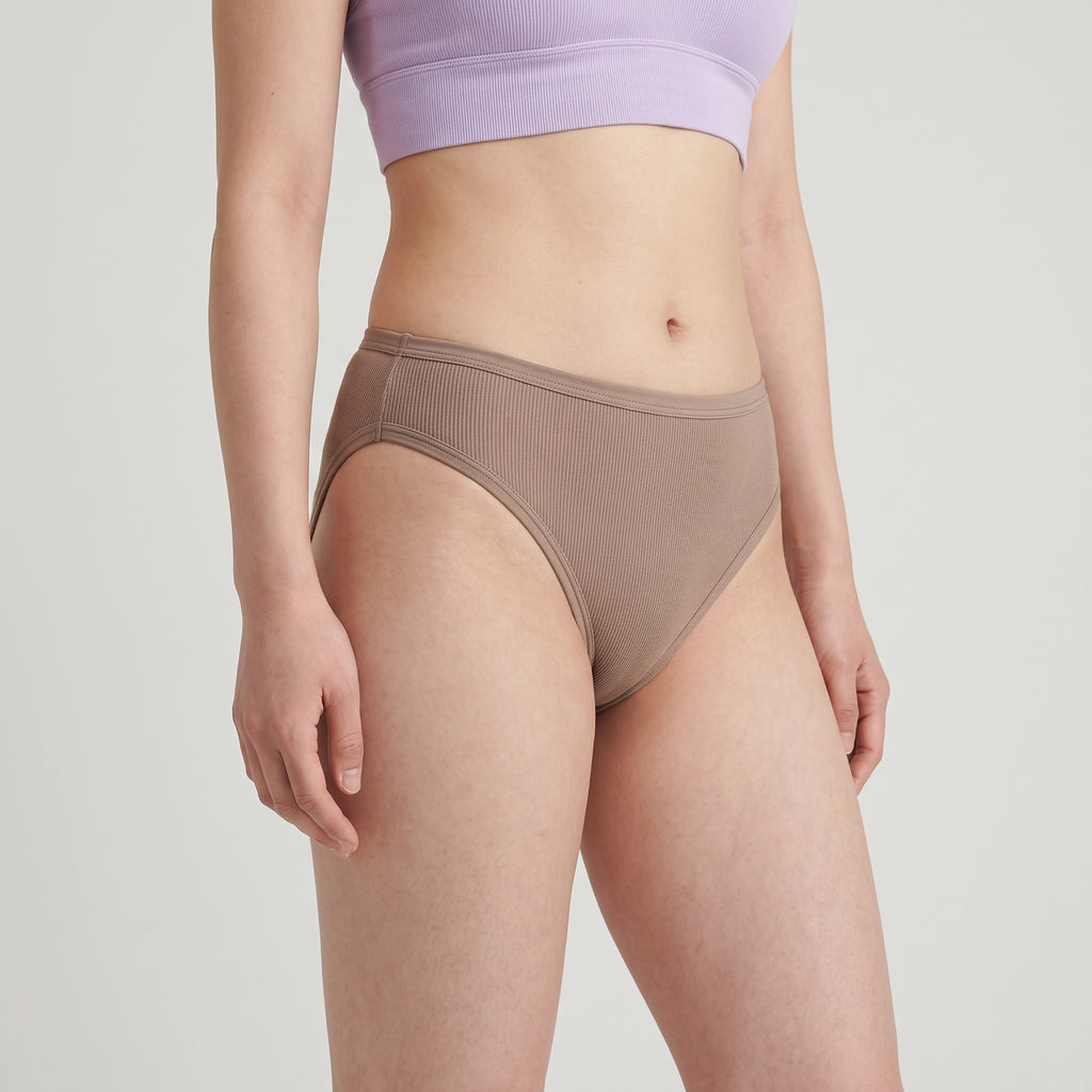 Plain Cotton French Brief | 3-Pack, worn, close-up