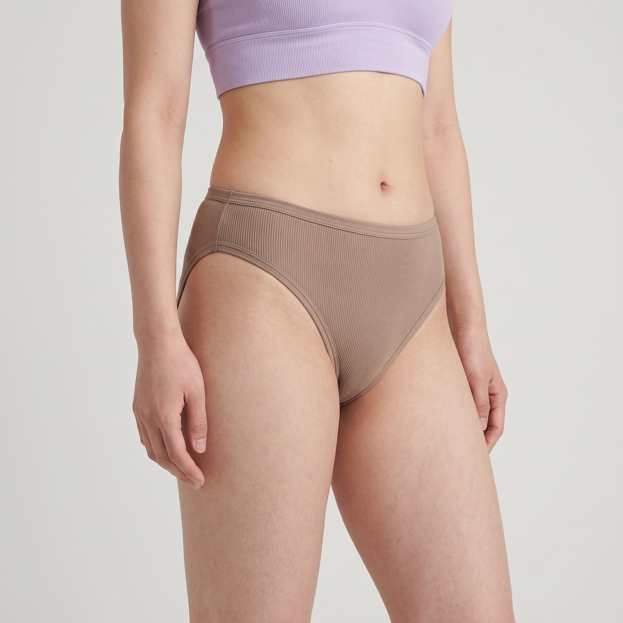 Plain Cotton French Brief | 3-Pack, worn, close-up