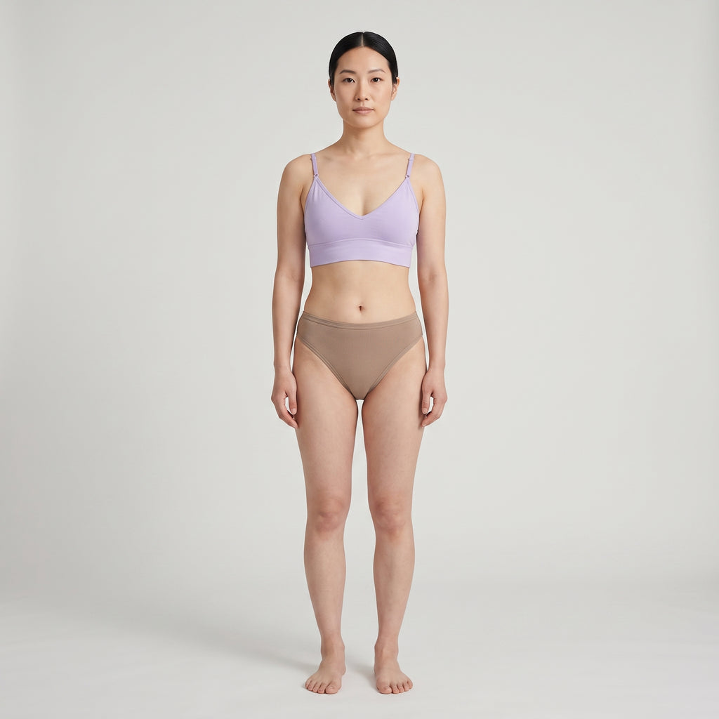 Plain Cotton French Brief | 3-Pack, worn, front view