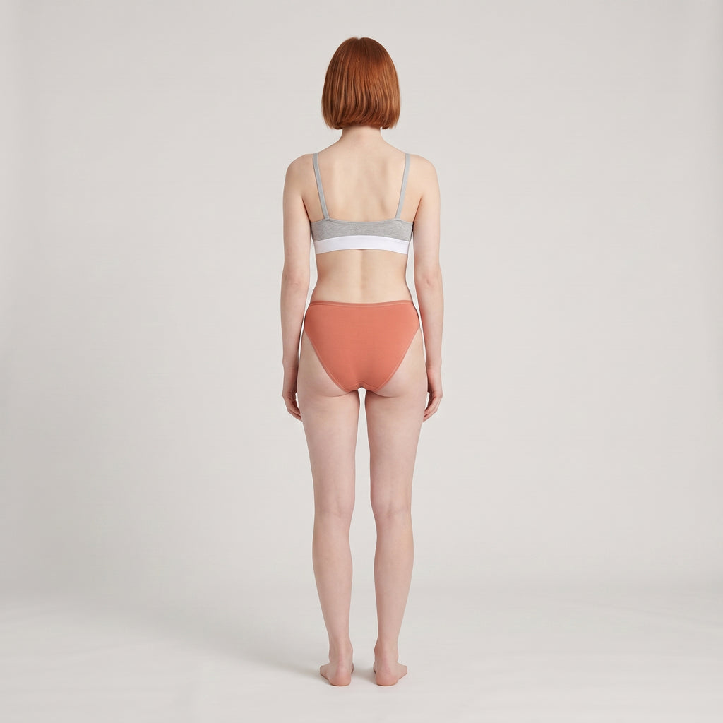 Plain Cotton French Brief | 3-Pack, worn, back view, second colourway