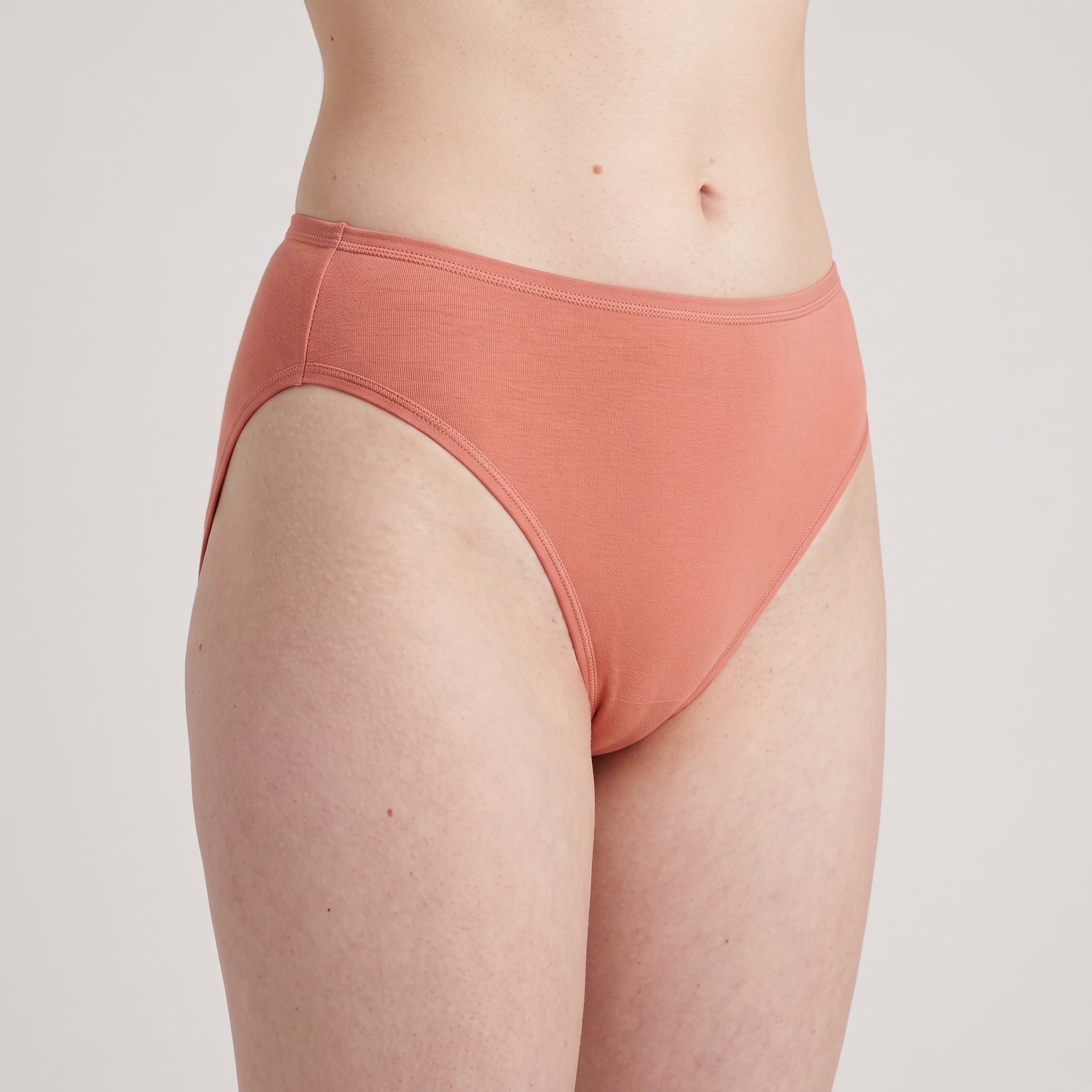 Plain Cotton French Brief | 3-Pack, worn, close-up, second colourway