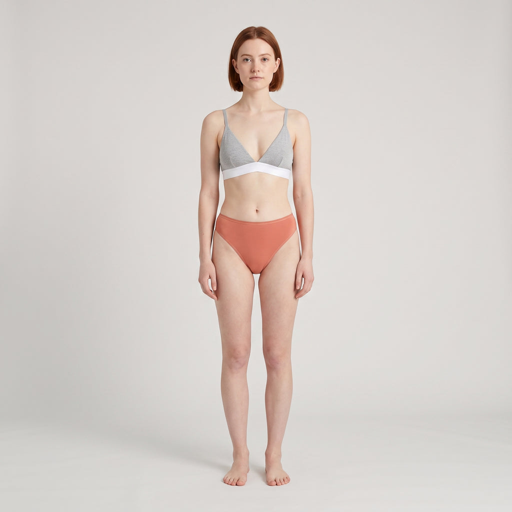 Plain Cotton French Brief | 3-Pack, worn, front view, second colourway