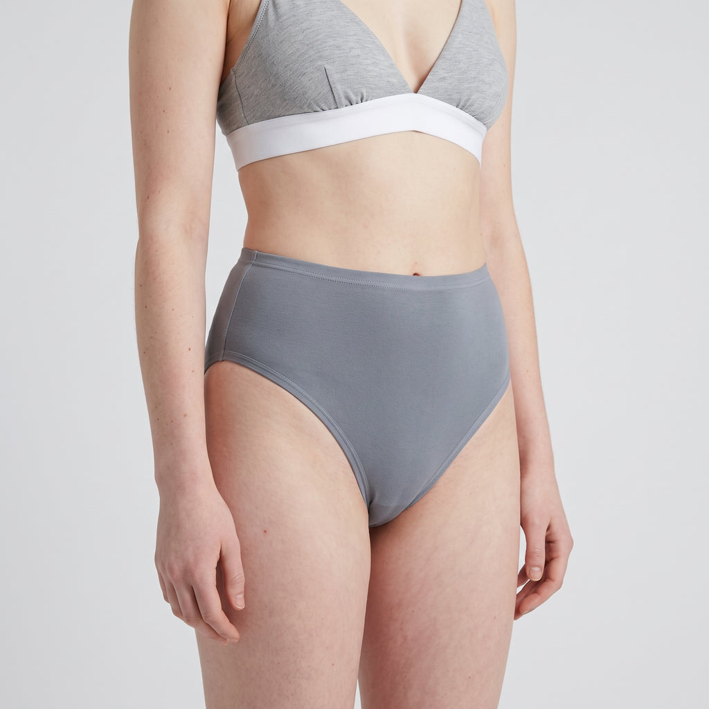 Plain Cotton French Brief | 3-Pack, worn, close-up