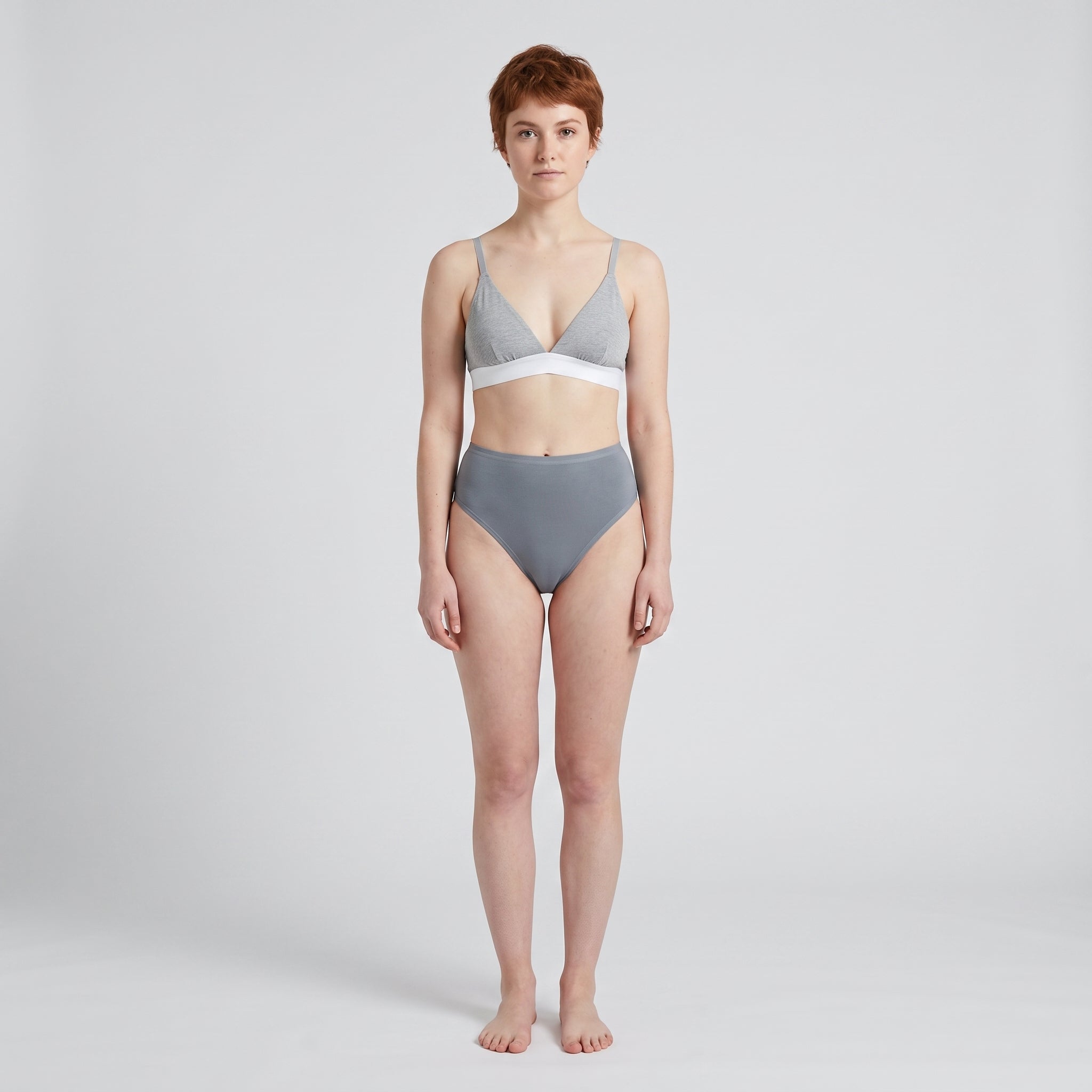 Plain Cotton French Brief | 3-Pack, worn, front view