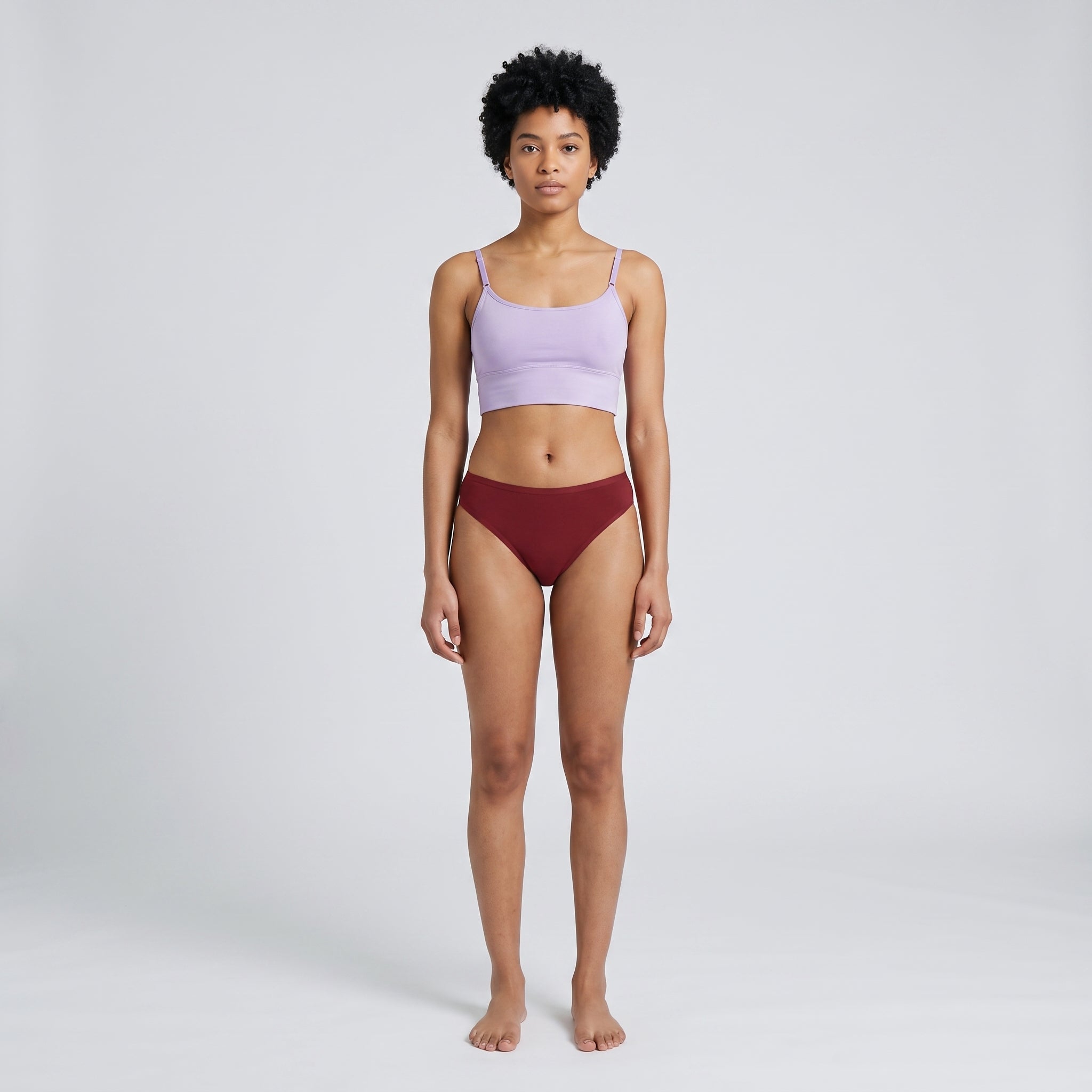 Plain Cotton Thong | 2-Pack, worn, front view