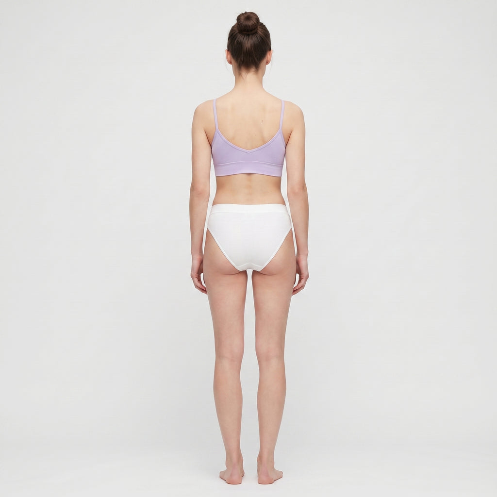 Plain Cotton Thong | 3-Pack, worn, back view, second colourway