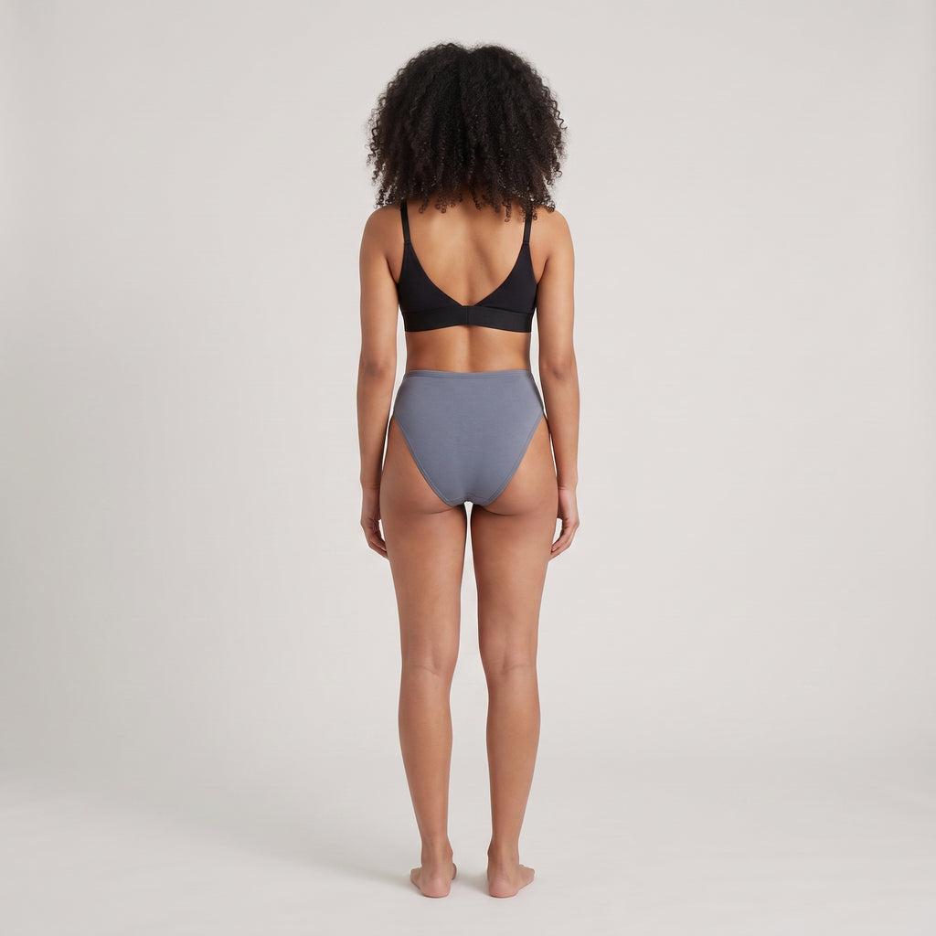 Plain Cotton Thong | Three-Pack, worn, back view, second colourway
