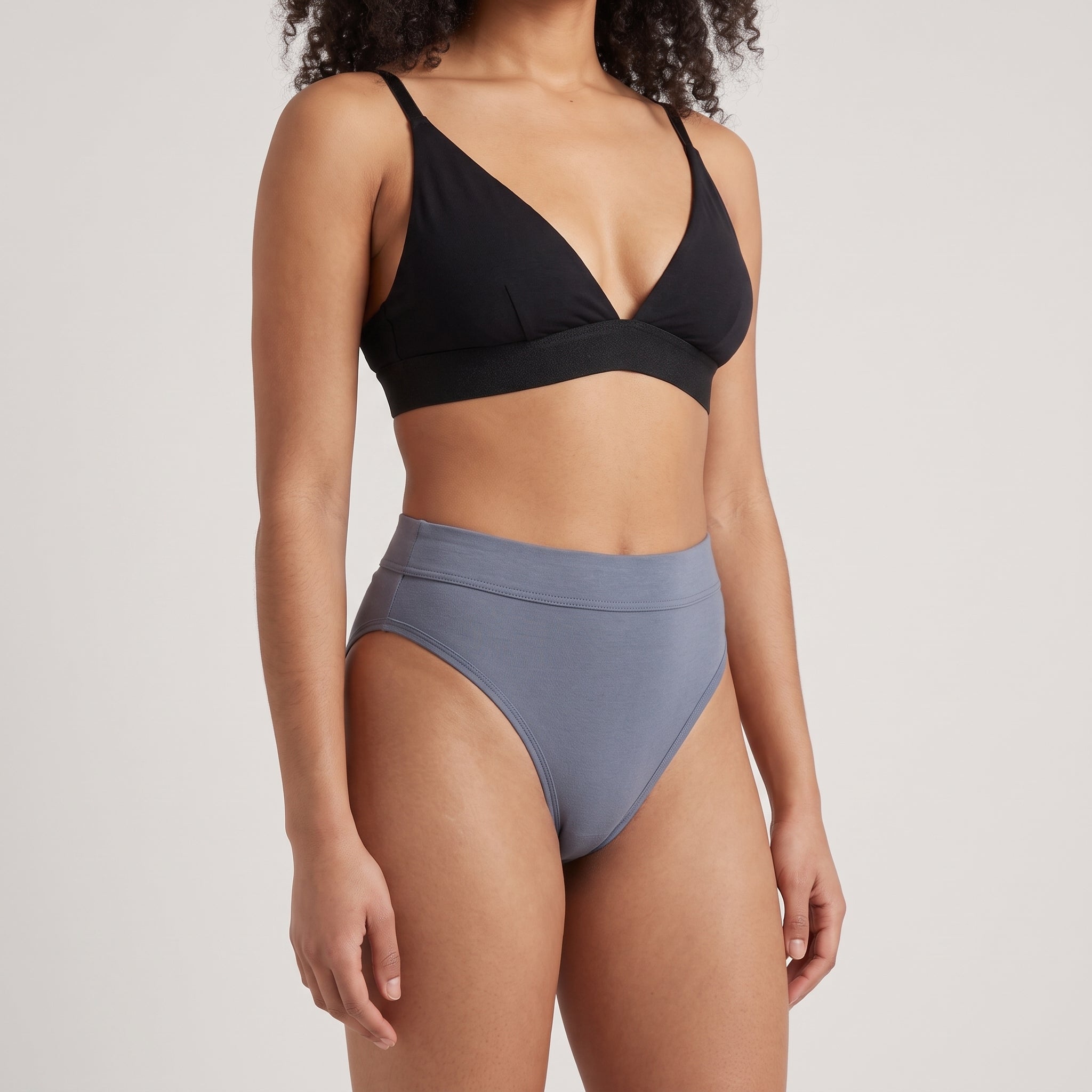 Plain Cotton Thong | Three-Pack, worn, close-up, second colourway