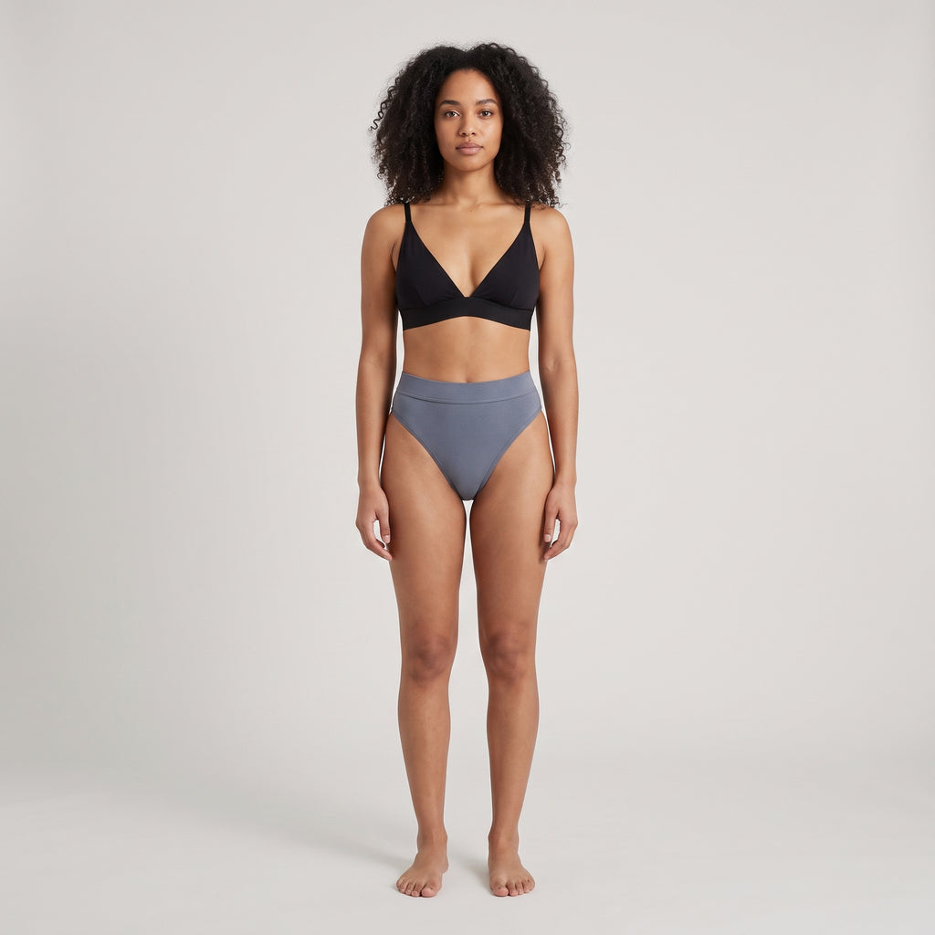 Plain Cotton Thong | Three-Pack, worn, front view, second colourway