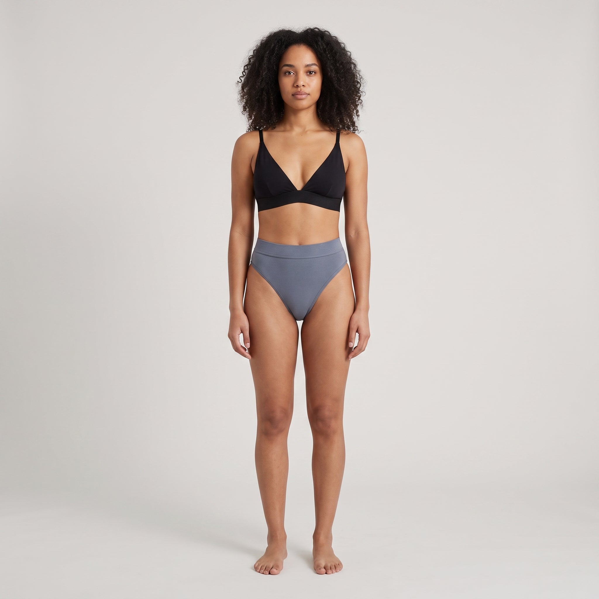 Plain Cotton Thong | Three-Pack, worn, front view, second colourway