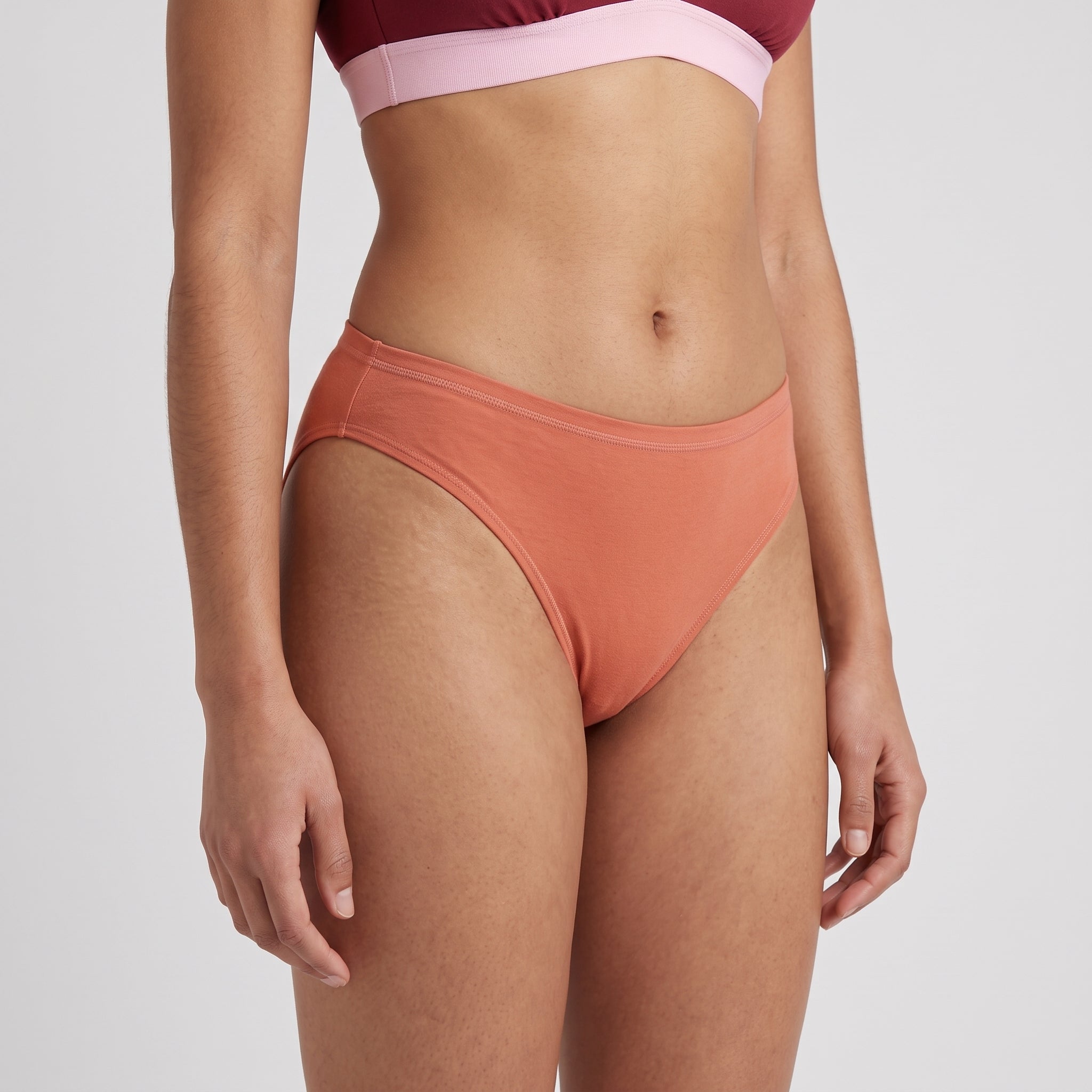 Plain Cotton Thong | Three-Pack, worn, close-up