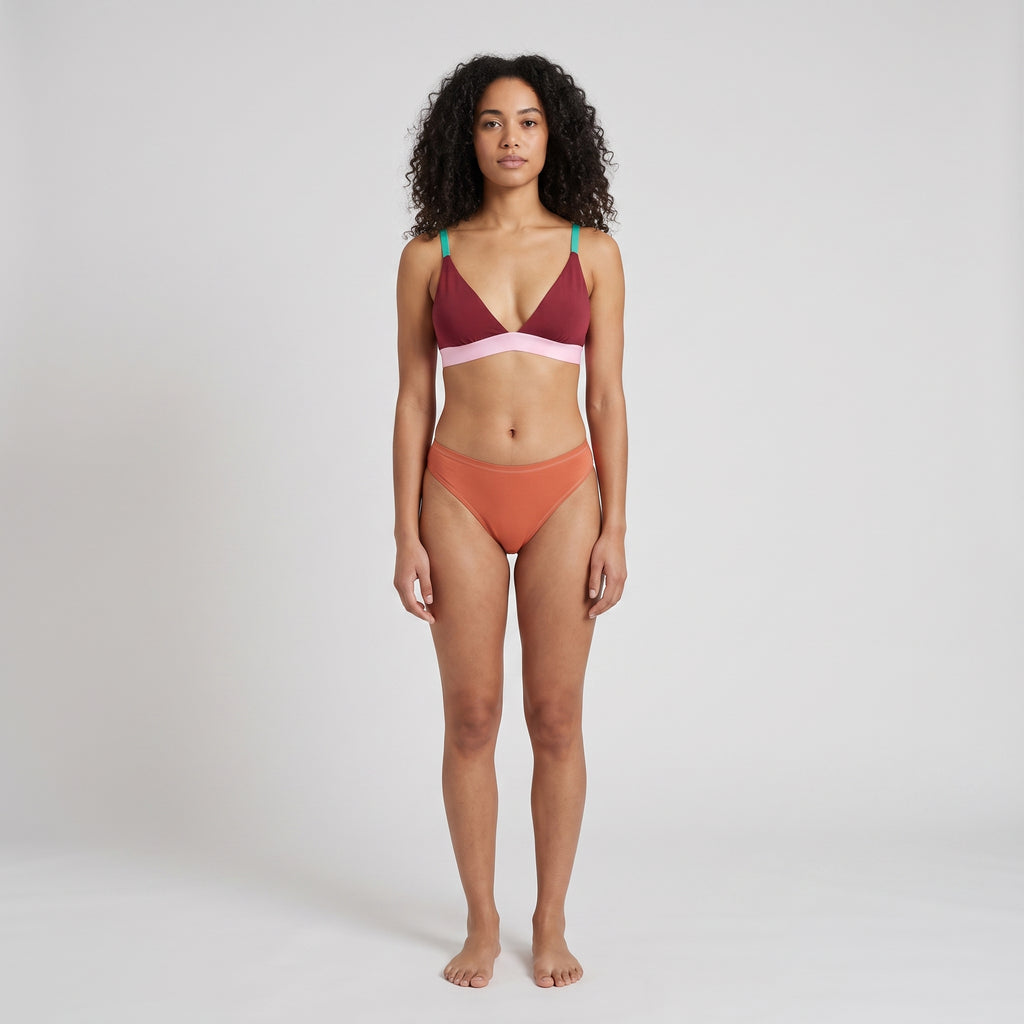 Plain Cotton Thong | Three-Pack, worn, front view
