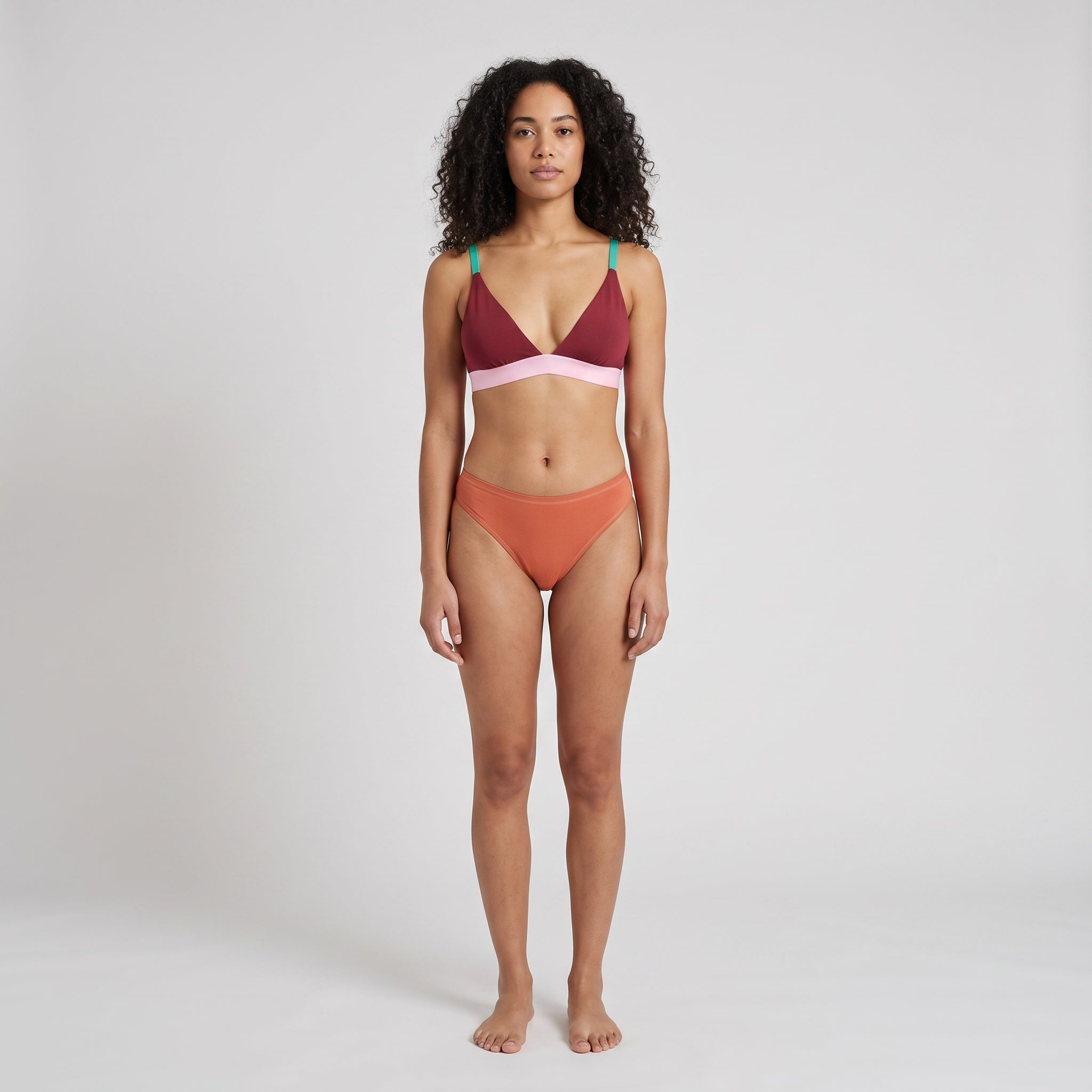 Plain Cotton Thong | Three-Pack, worn, front view