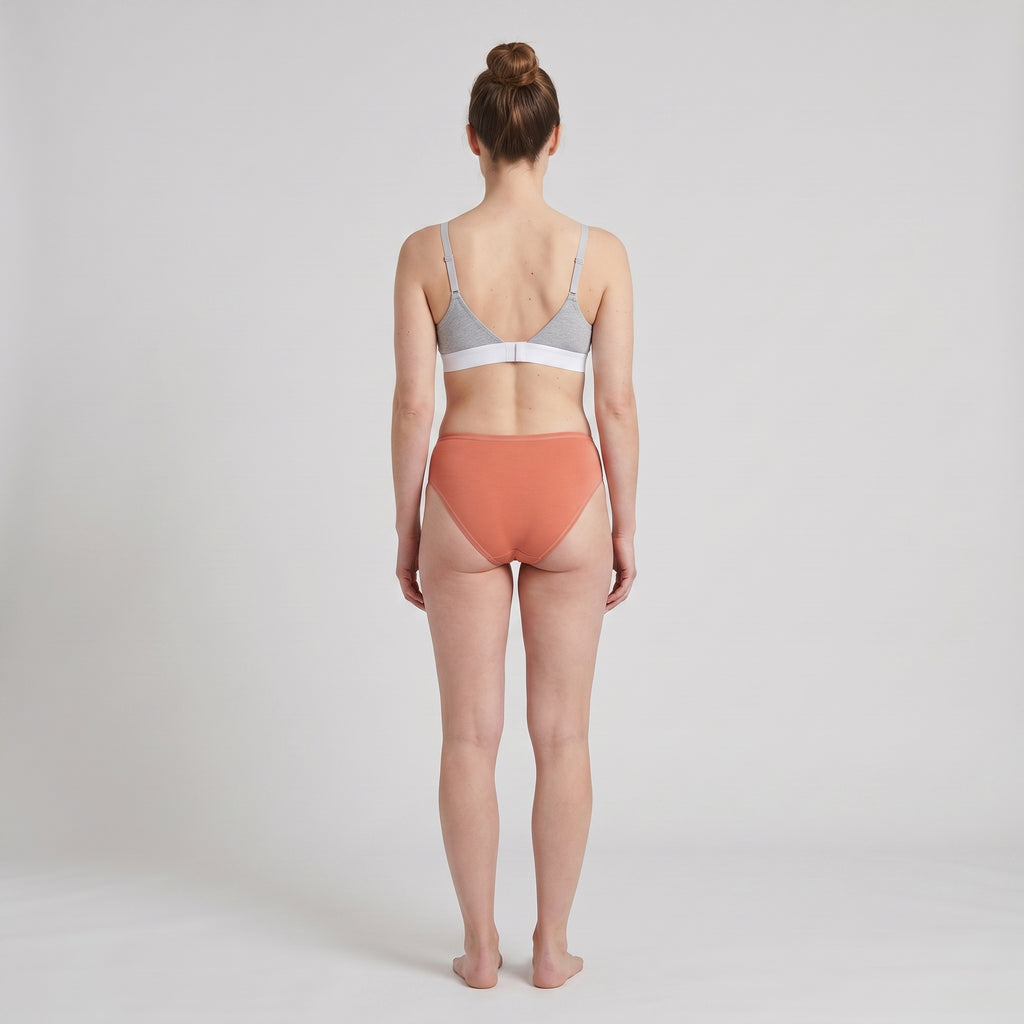 Plain Cotton Triangle Bra, worn, back view