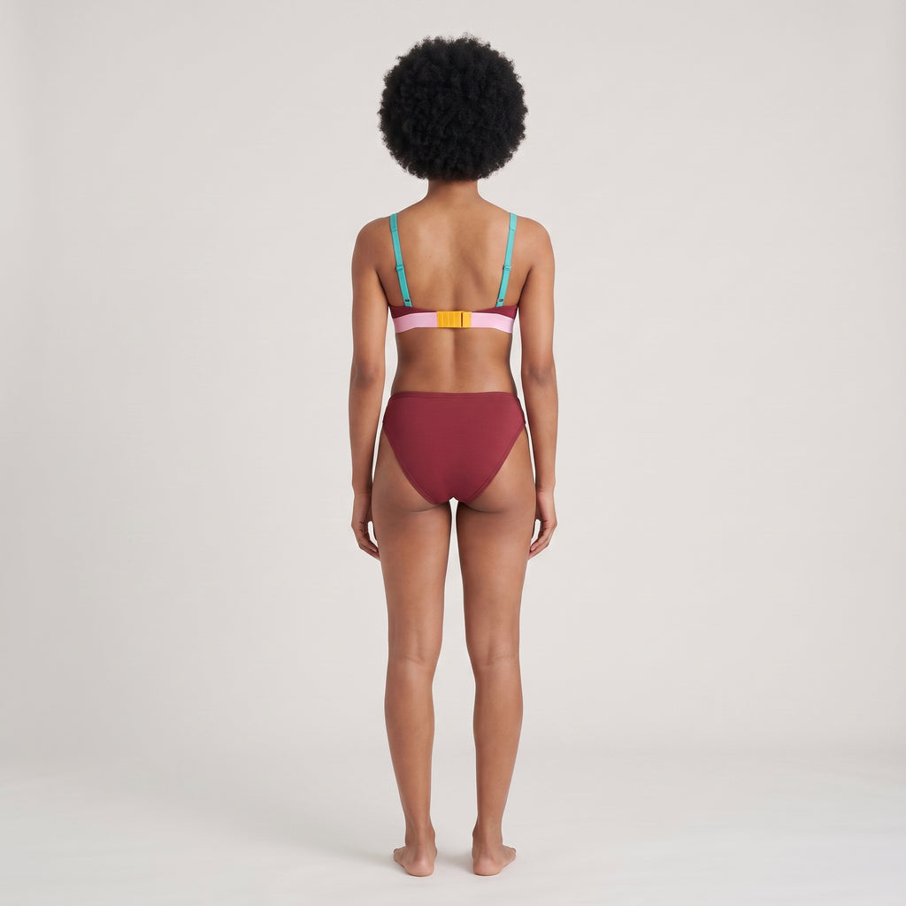 Plain Cotton Triangle Bra | Multicolor, worn, back view