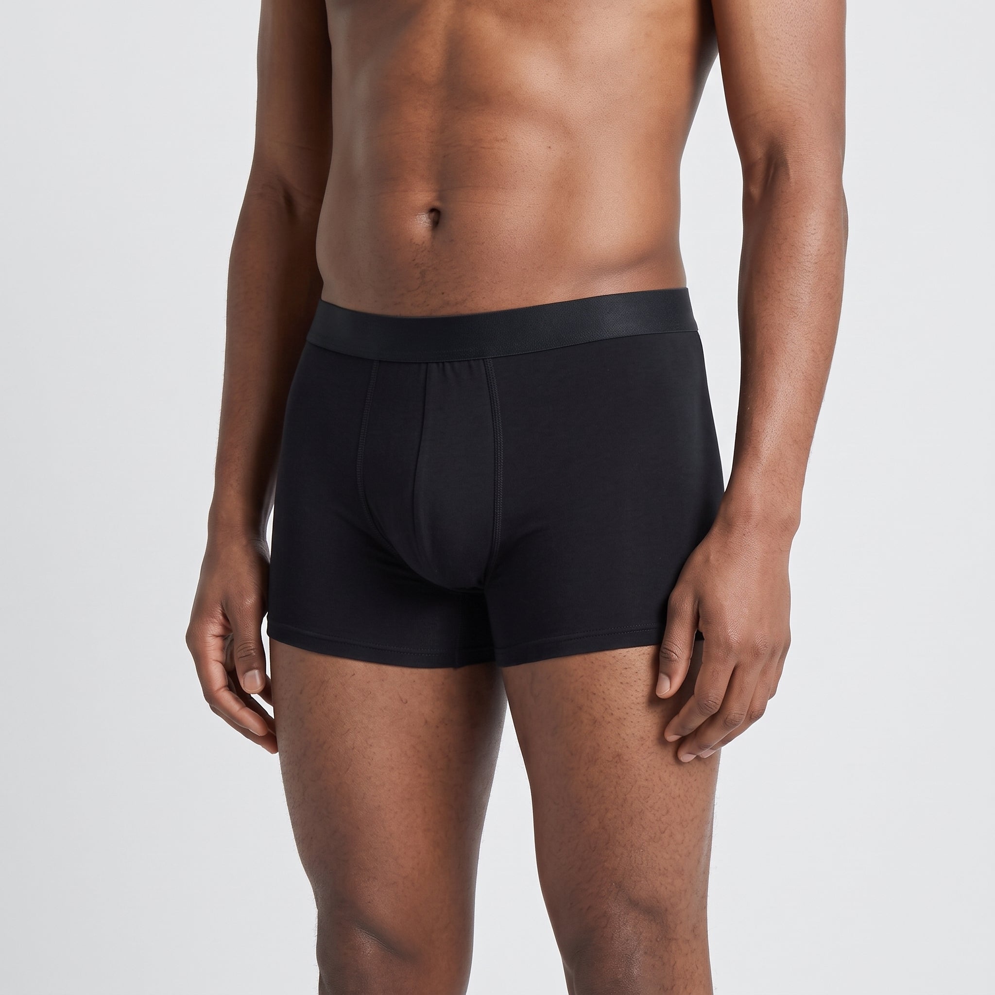 Plain Cotton Trunk | 2-Pack Single Color, worn, close-up