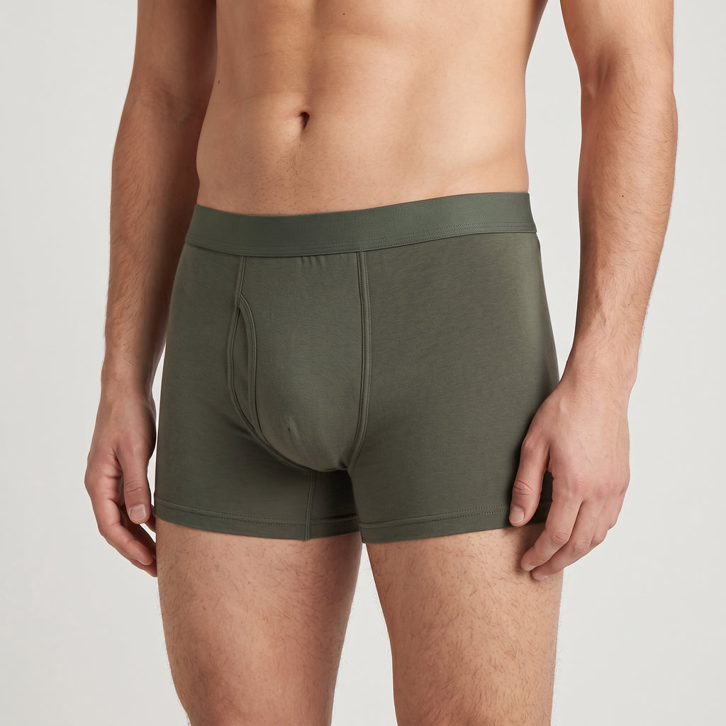 Plain Cotton Trunk | 3-Pack Single Color, worn, close-up
